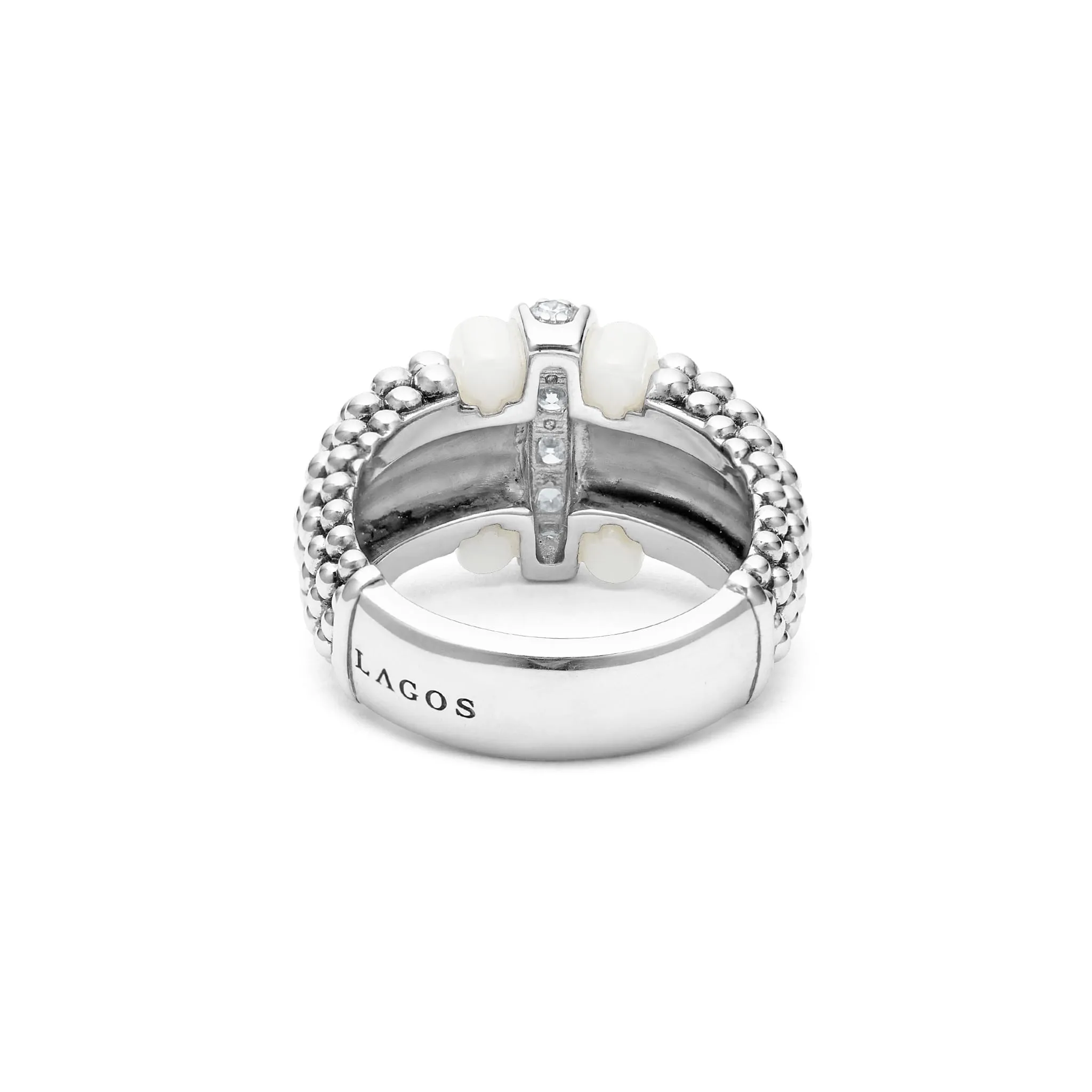 White Caviar White Ceramic Caviar Diamond Ring sold by LAGOS product image thumbnail 5