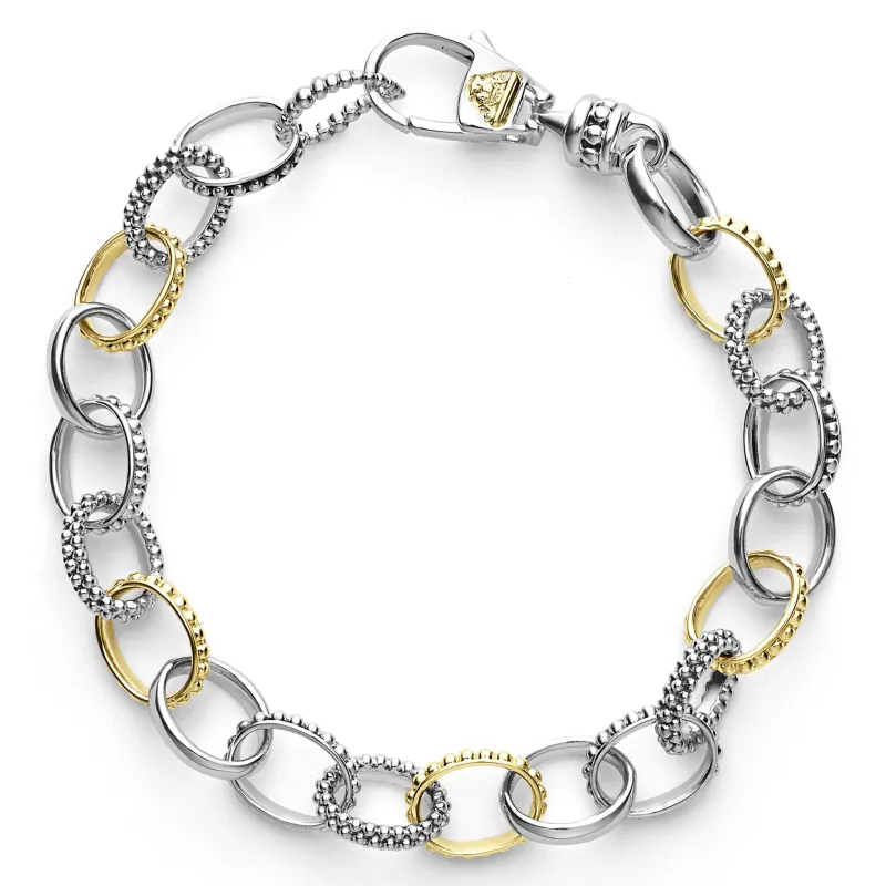 Signature Caviar Two-Tone Caviar Link Bracelet sold by LAGOS