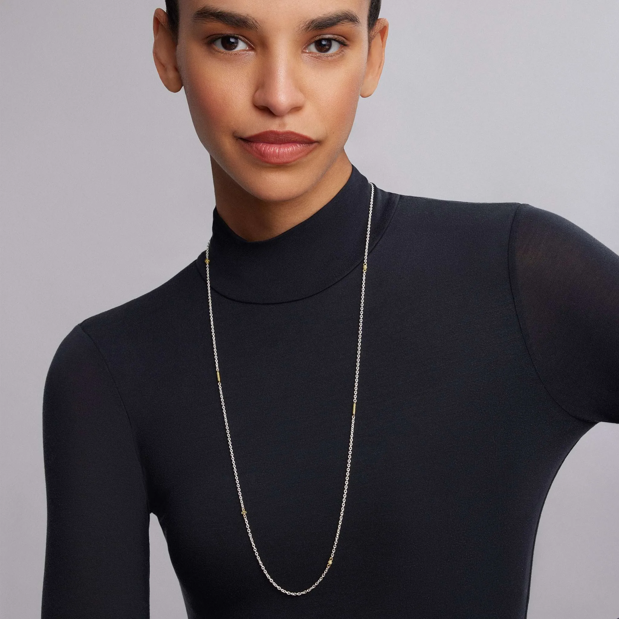 Caviar Icon 32 Inch Two-Tone Caviar Chain Necklace sold by LAGOS product image thumbnail 2