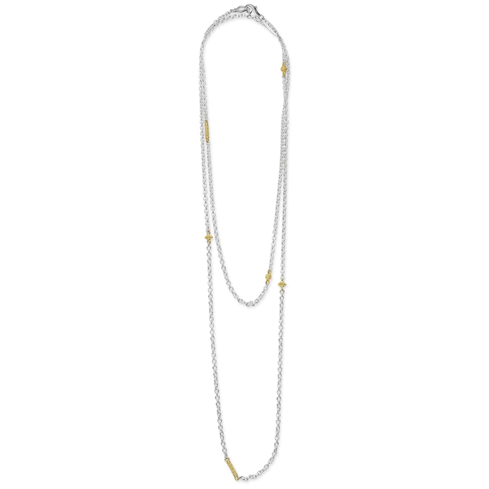 Caviar Icon 32 Inch Two-Tone Caviar Chain Necklace sold by LAGOS product image thumbnail 3