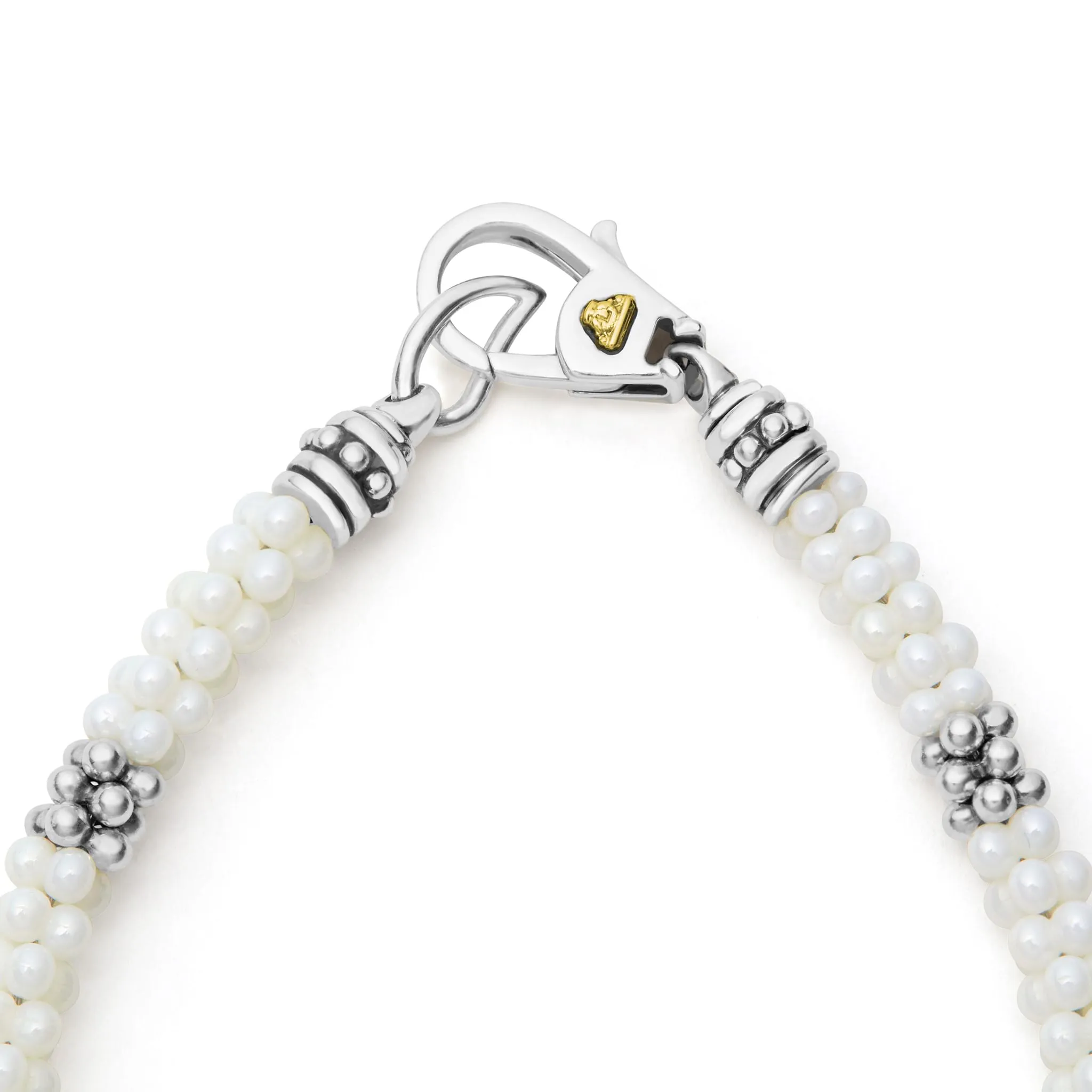 White Caviar White Seven Silver Station Ceramic Bracelet | 5mm sold by LAGOS product image thumbnail 3