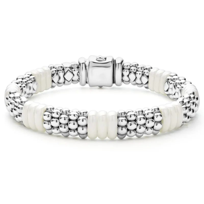 White Caviar White Ceramic Caviar Beaded Bracelet | 9mm sold by LAGOS
