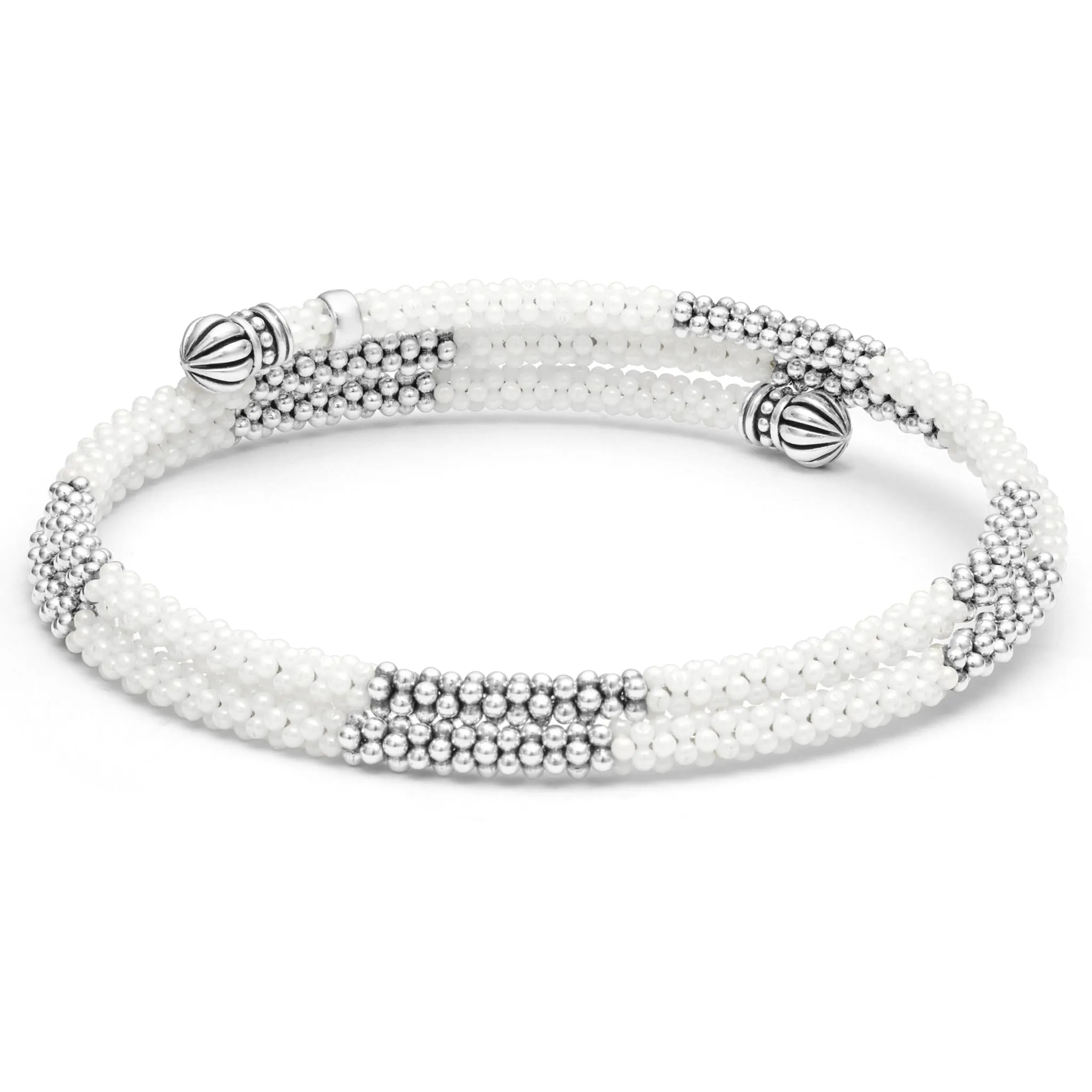 White Caviar White Ceramic Beaded Wrap Bracelet sold by LAGOS product image thumbnail 4