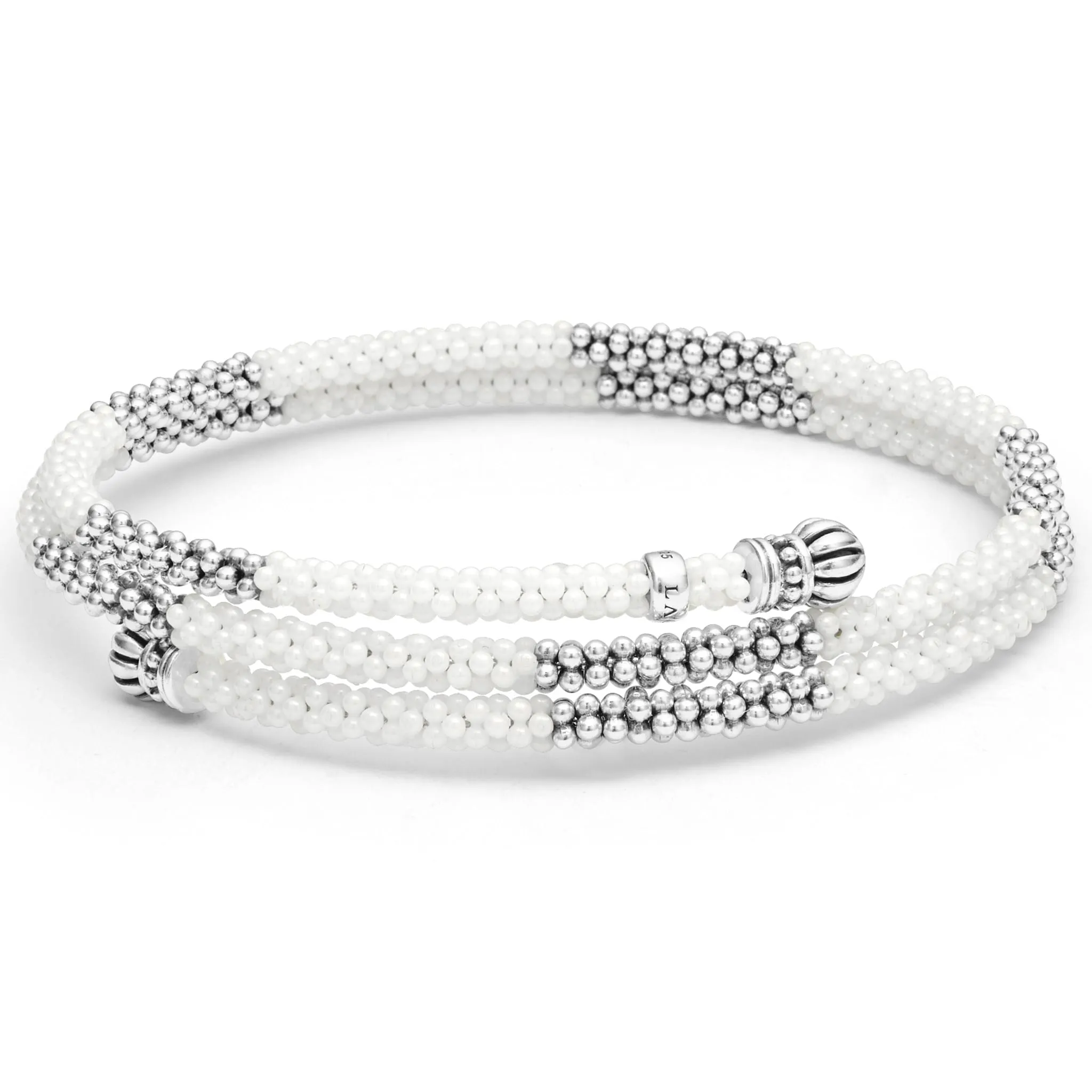 White Caviar White Ceramic Beaded Wrap Bracelet sold by LAGOS