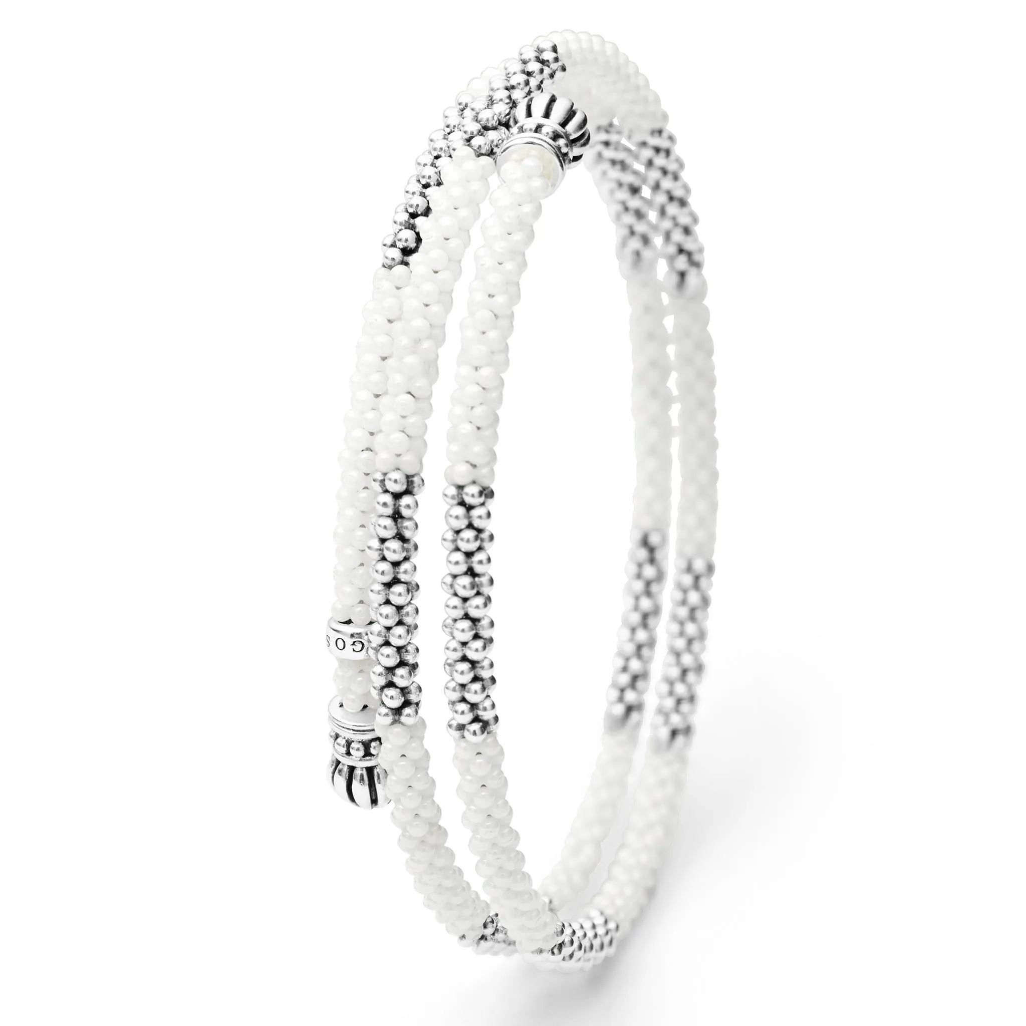 White Caviar White Ceramic Beaded Wrap Bracelet sold by LAGOS product image thumbnail 5