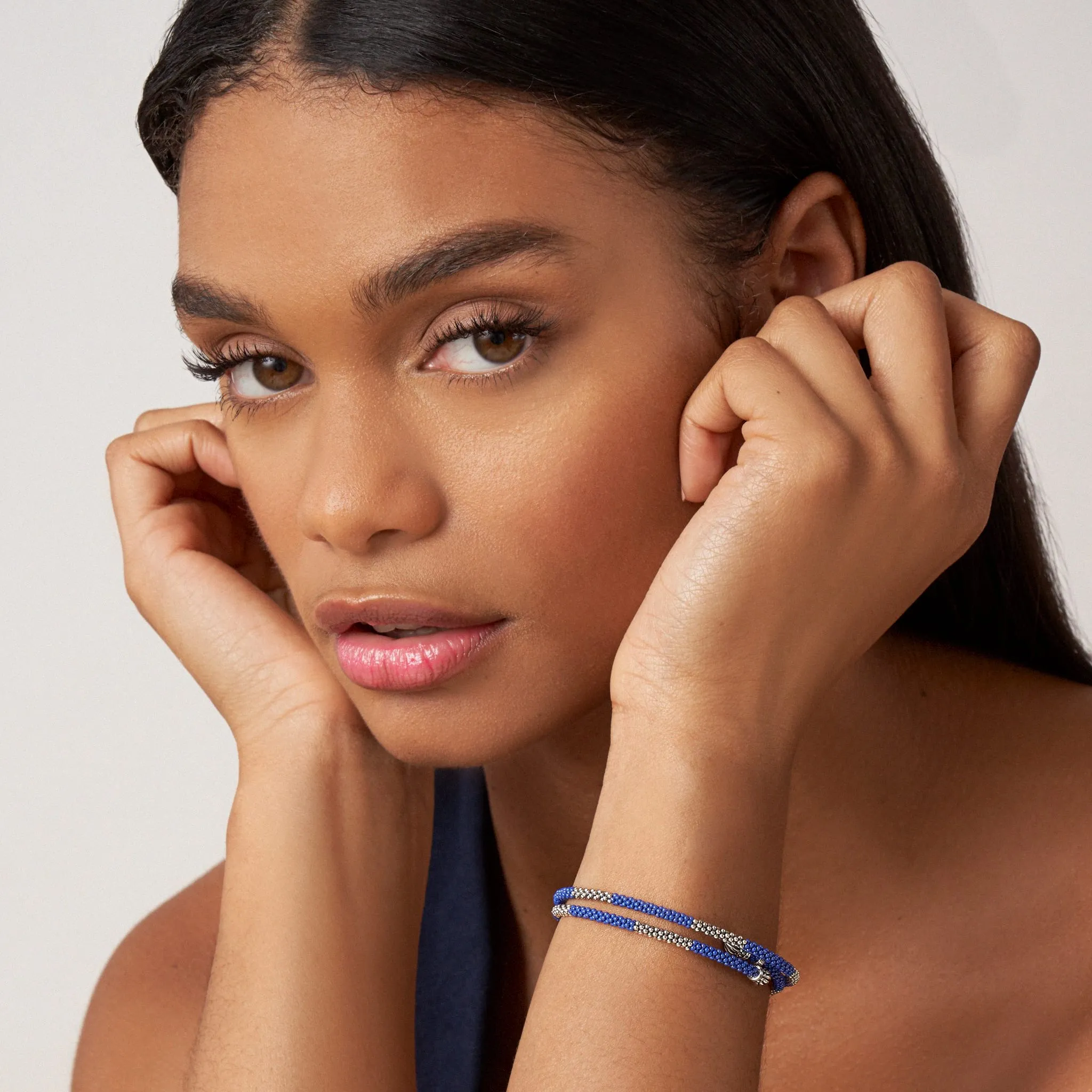 Blue Caviar Ultramarine Ceramic Beaded Wrap Bracelet sold by LAGOS product image thumbnail 2