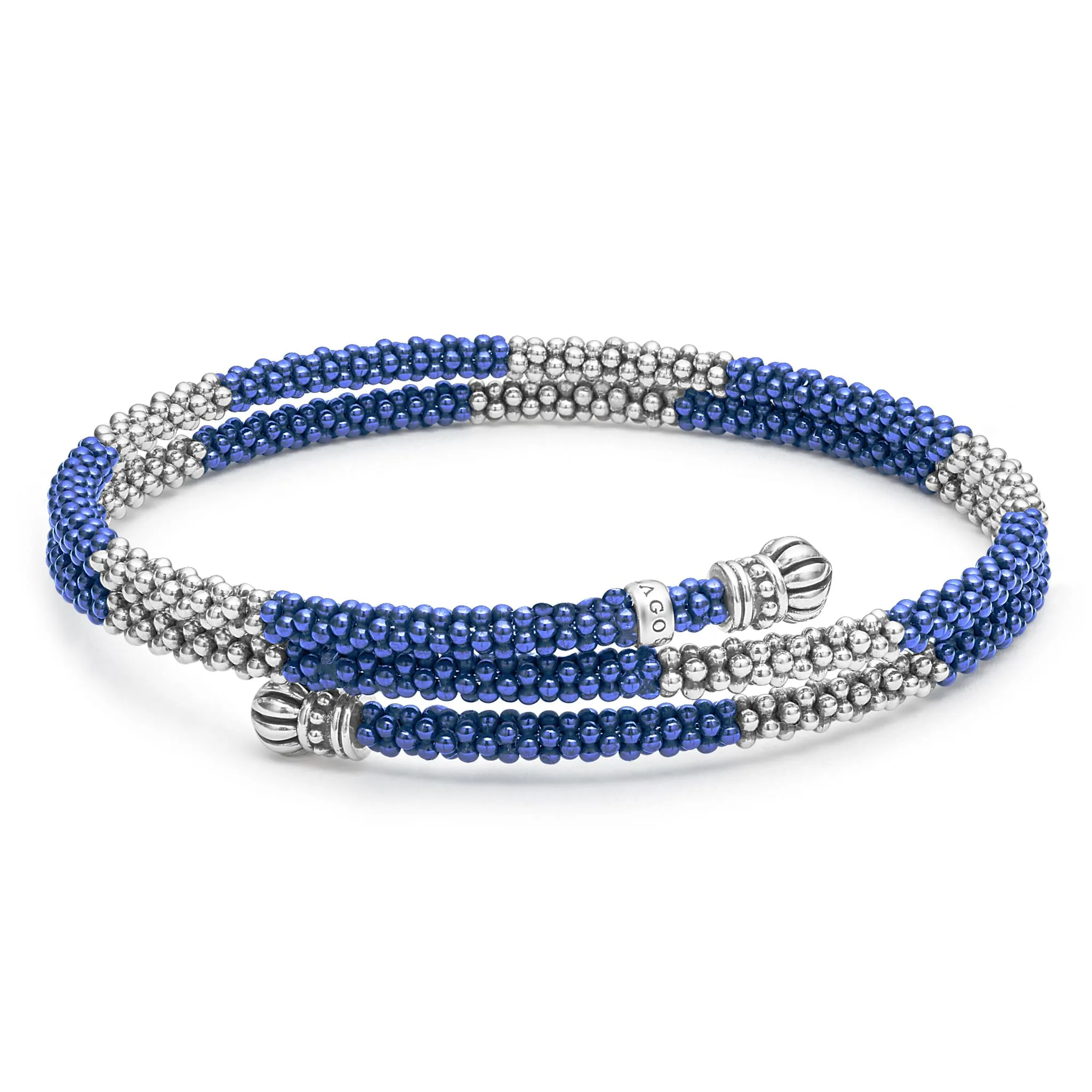 Blue Caviar Ultramarine Ceramic Beaded Wrap Bracelet sold by LAGOS