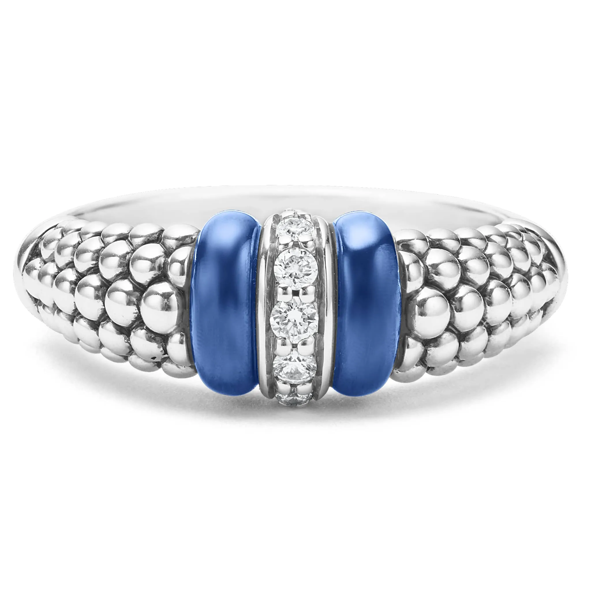 Blue Caviar Ultramarine Ceramic and Diamond Caviar Ring sold by LAGOS product image thumbnail 3