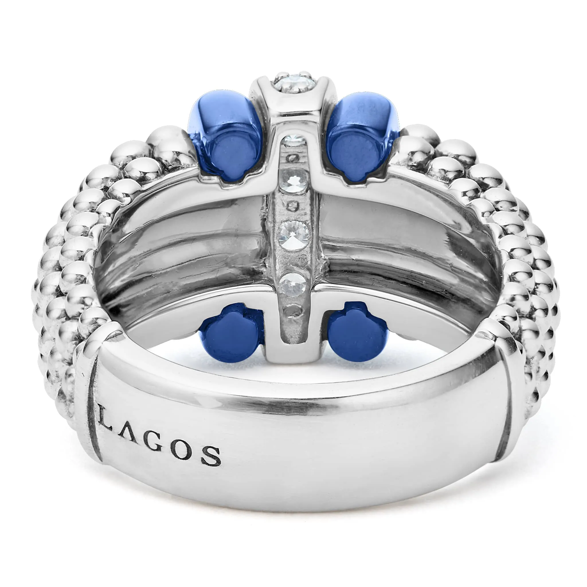 Blue Caviar Ultramarine Ceramic Caviar Diamond Ring sold by LAGOS product image thumbnail 5
