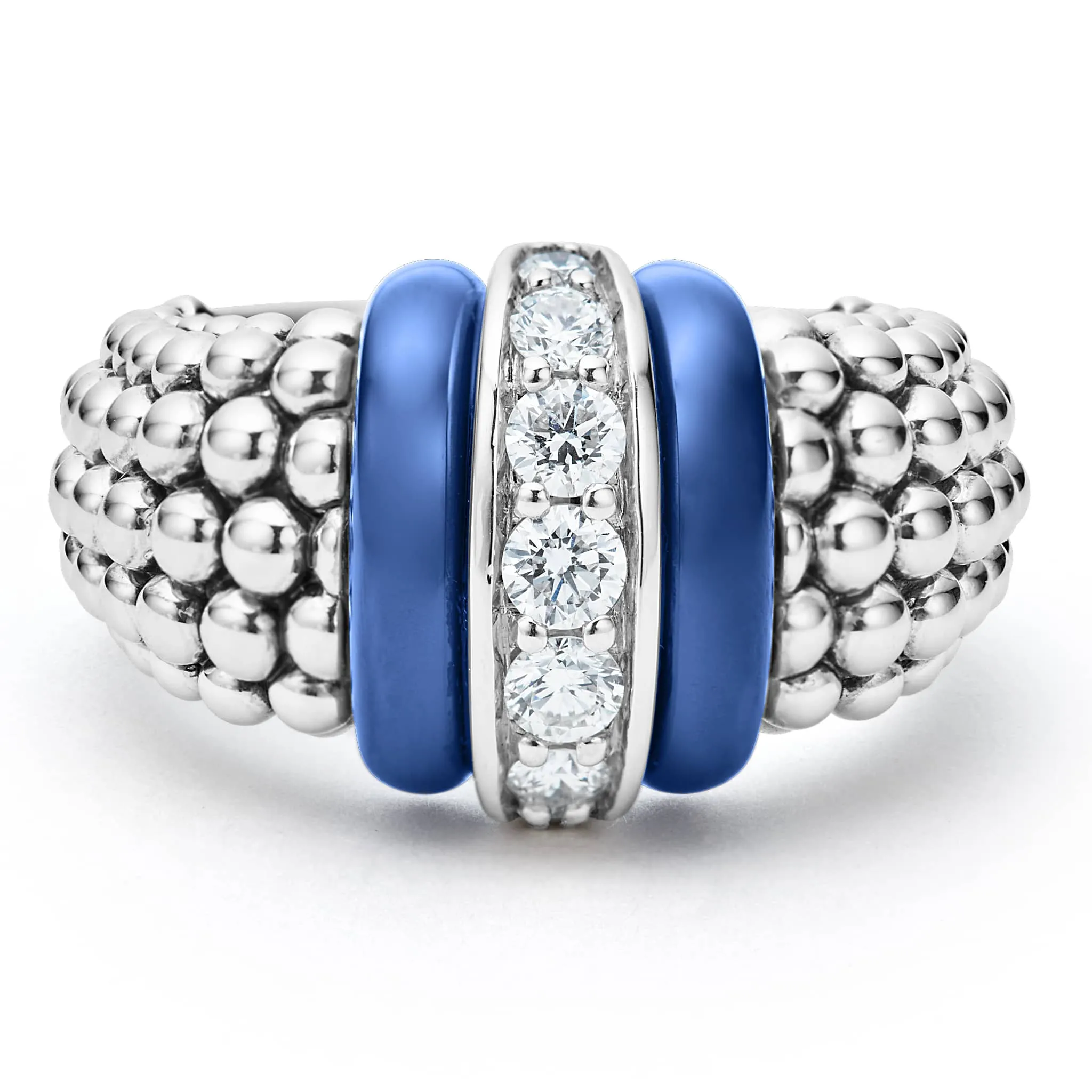 Blue Caviar Ultramarine Ceramic Caviar Diamond Ring sold by LAGOS product image thumbnail 3