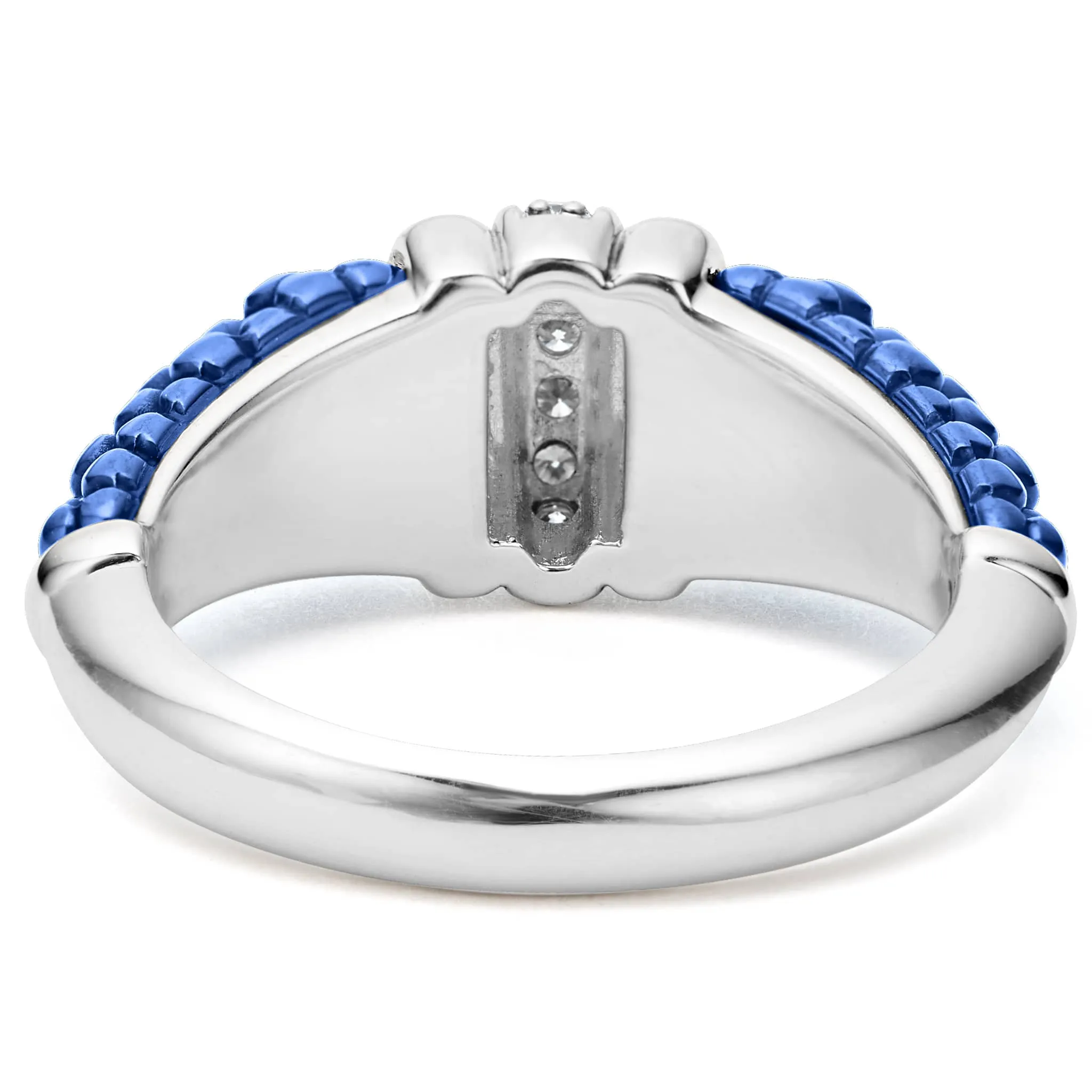 Blue Caviar Ultramarine Ceramic Diamond Stacking Ring sold by LAGOS product image thumbnail 5