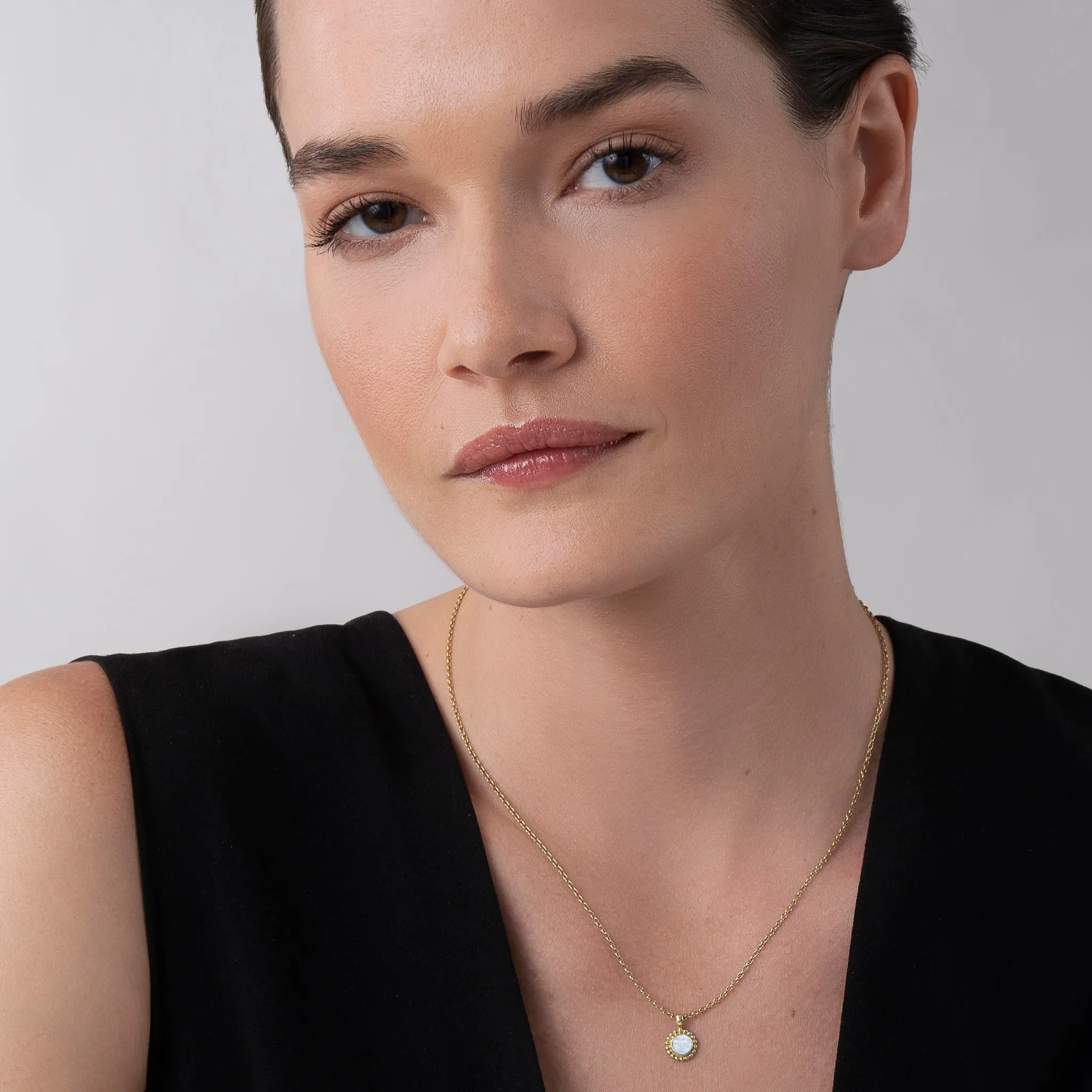 Covet Round Mother of Pearl Pendant Necklace sold by LAGOS product image thumbnail 2