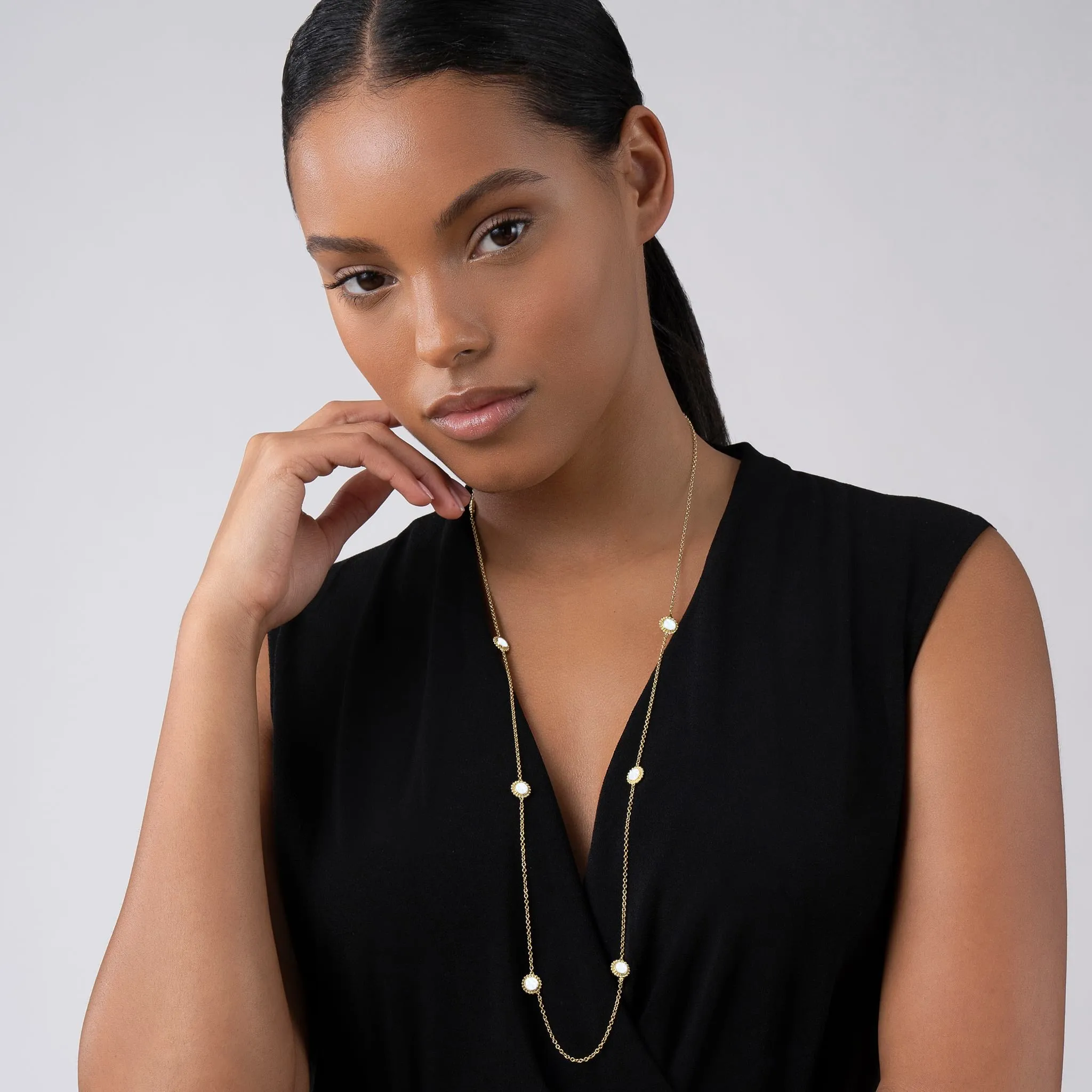 Covet Seven Station Round Mother of Pearl Necklace sold by LAGOS product image thumbnail 2