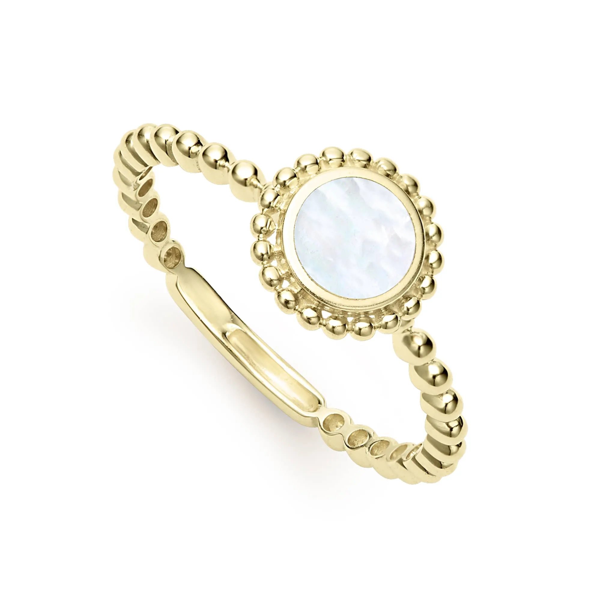 Covet Round Mother of Pearl Stacking Ring sold by LAGOS