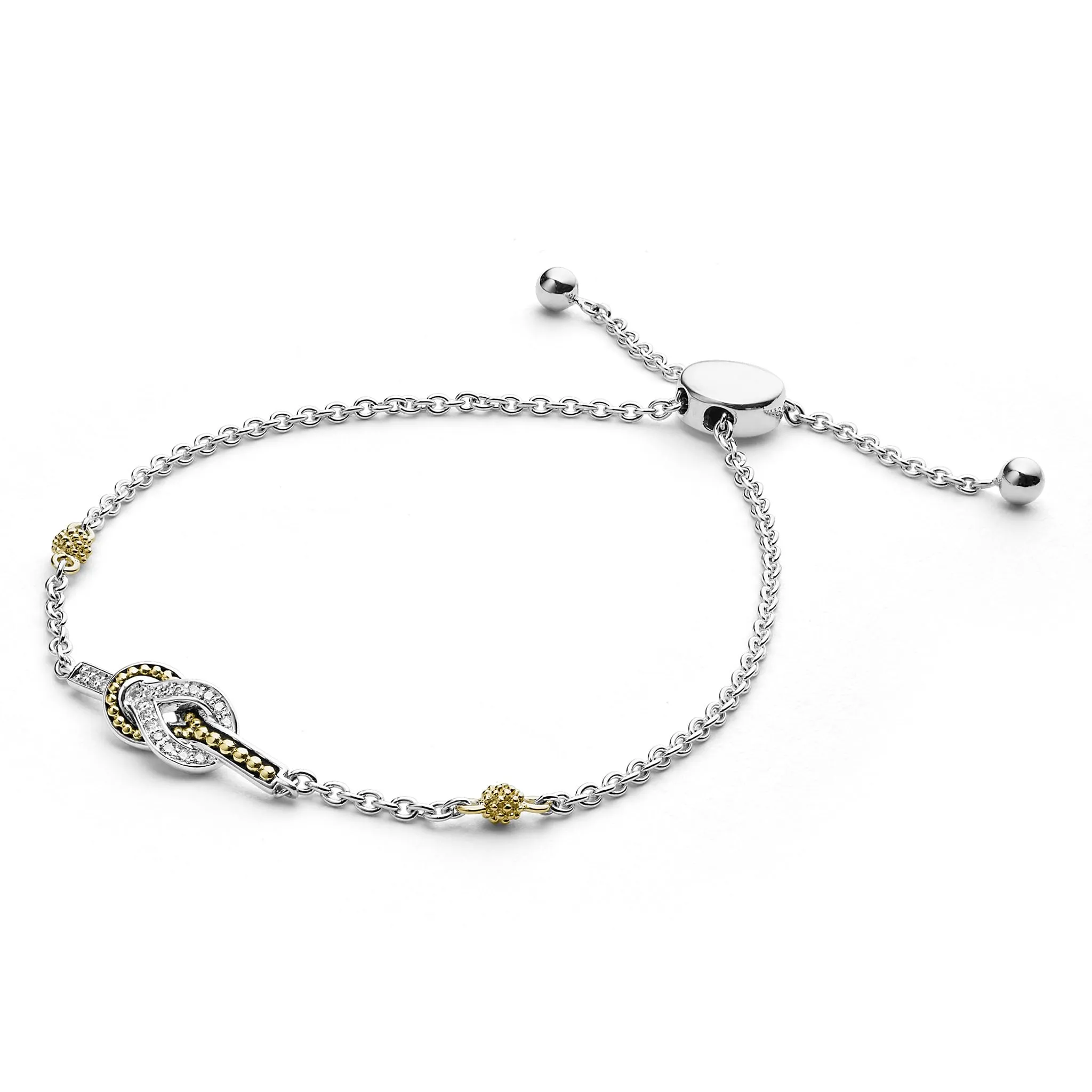 Newport Two-Tone Knot Diamond Bolo Bracelet sold by LAGOS product image thumbnail 4