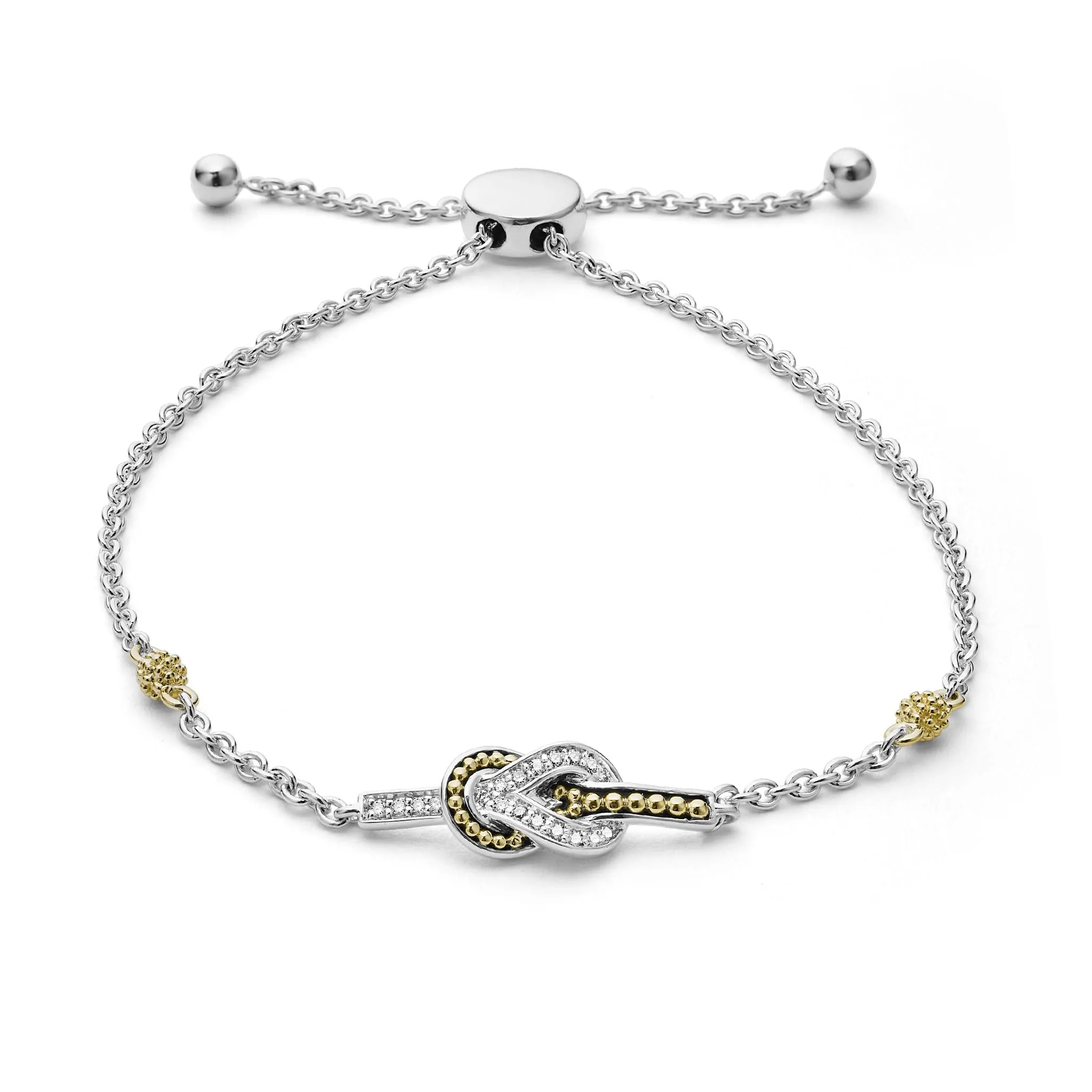 Newport Two-Tone Knot Diamond Bolo Bracelet sold by LAGOS product image thumbnail 3