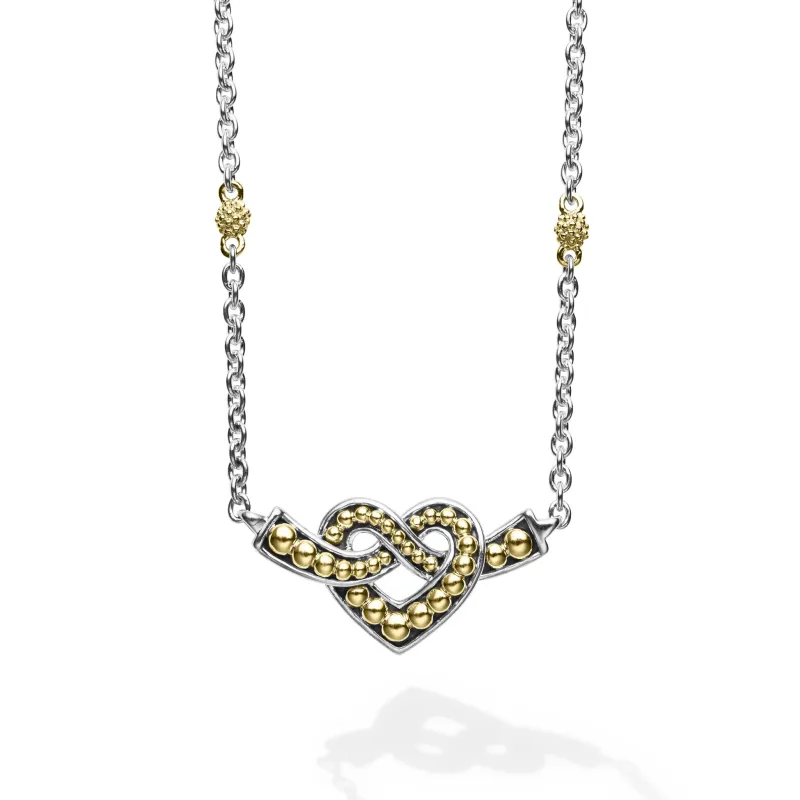 Beloved Two-Tone Heart Chain Necklace sold by LAGOS