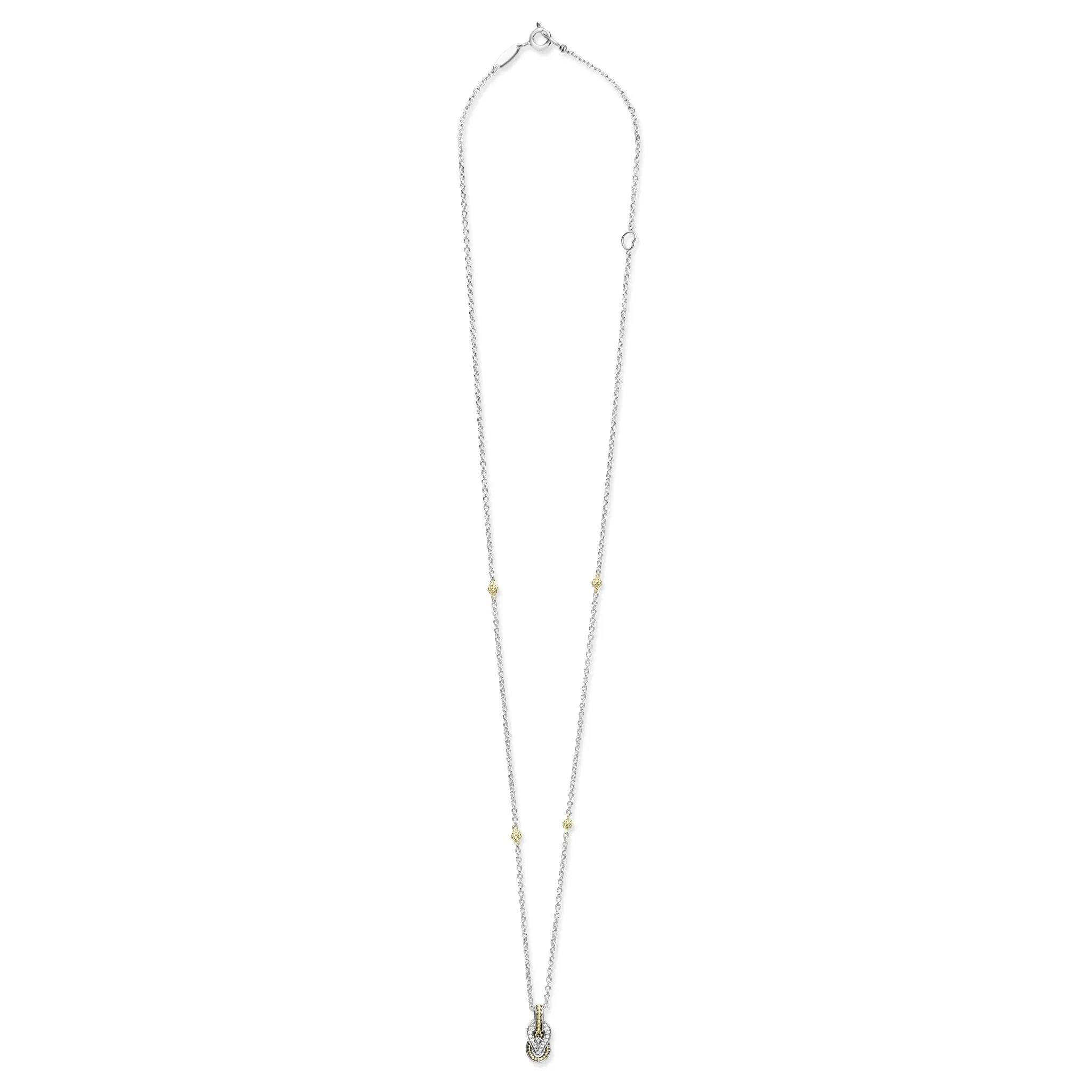 Newport Petite Two-Tone Knot Diamond Pendant Necklace sold by LAGOS product image thumbnail 4