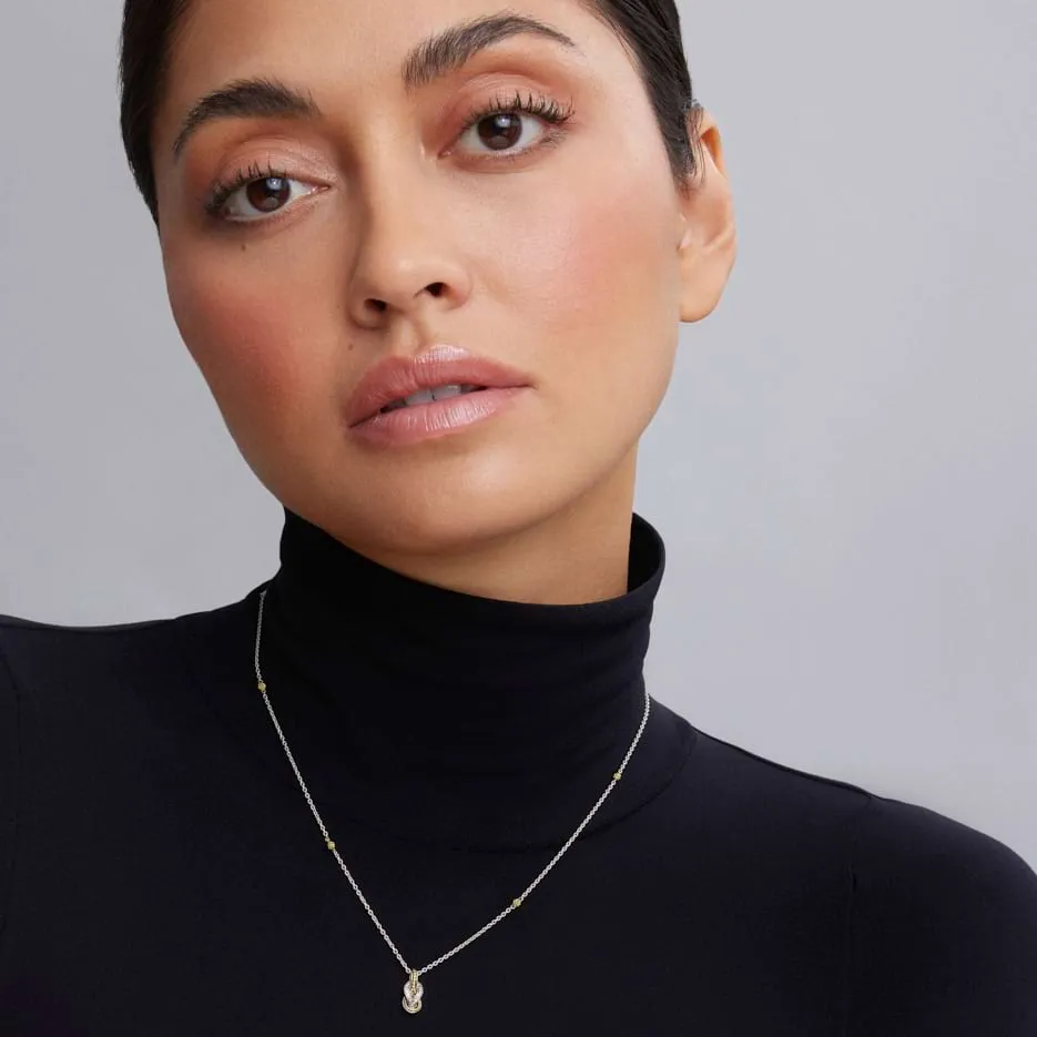 Newport Petite Two-Tone Knot Diamond Pendant Necklace sold by LAGOS product image thumbnail 2