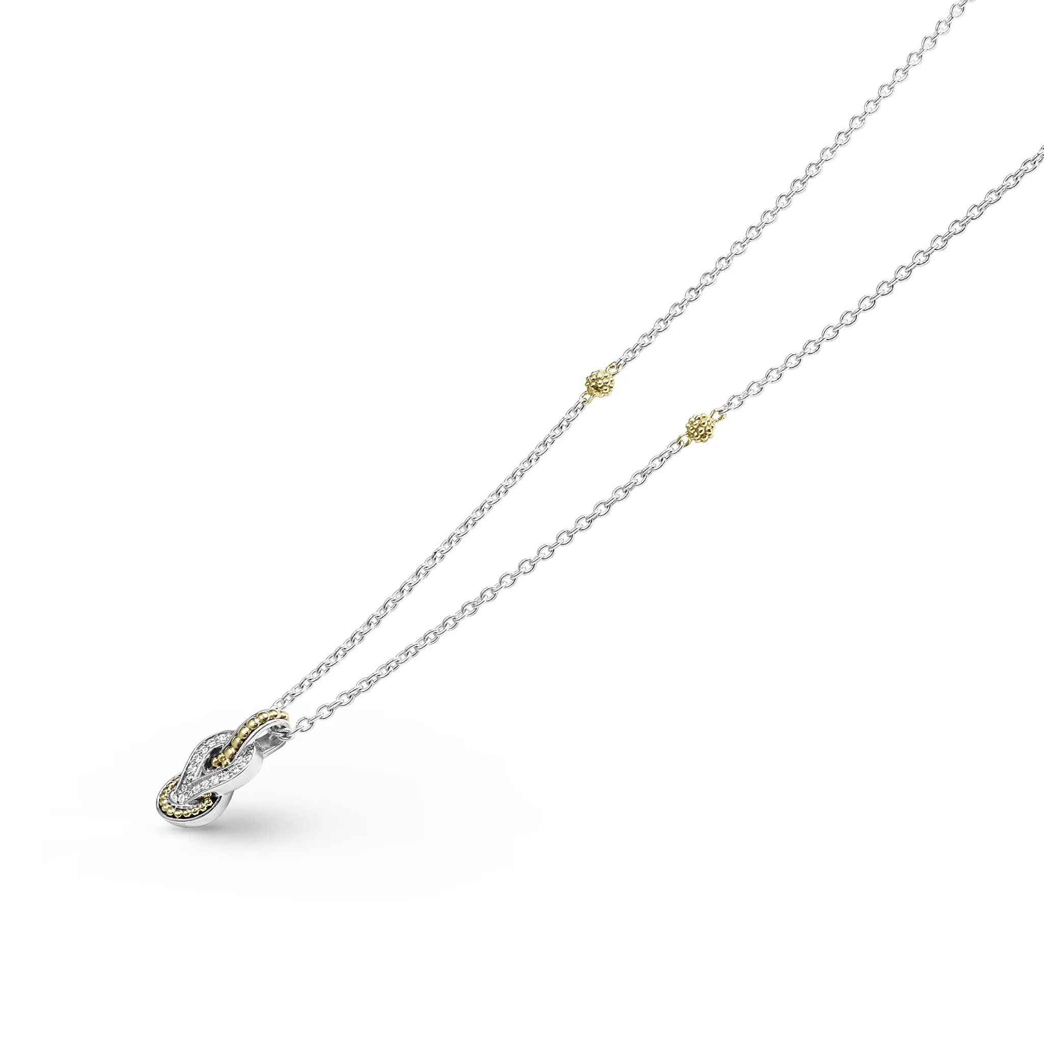 Newport Petite Two-Tone Knot Diamond Pendant Necklace sold by LAGOS product image thumbnail 5