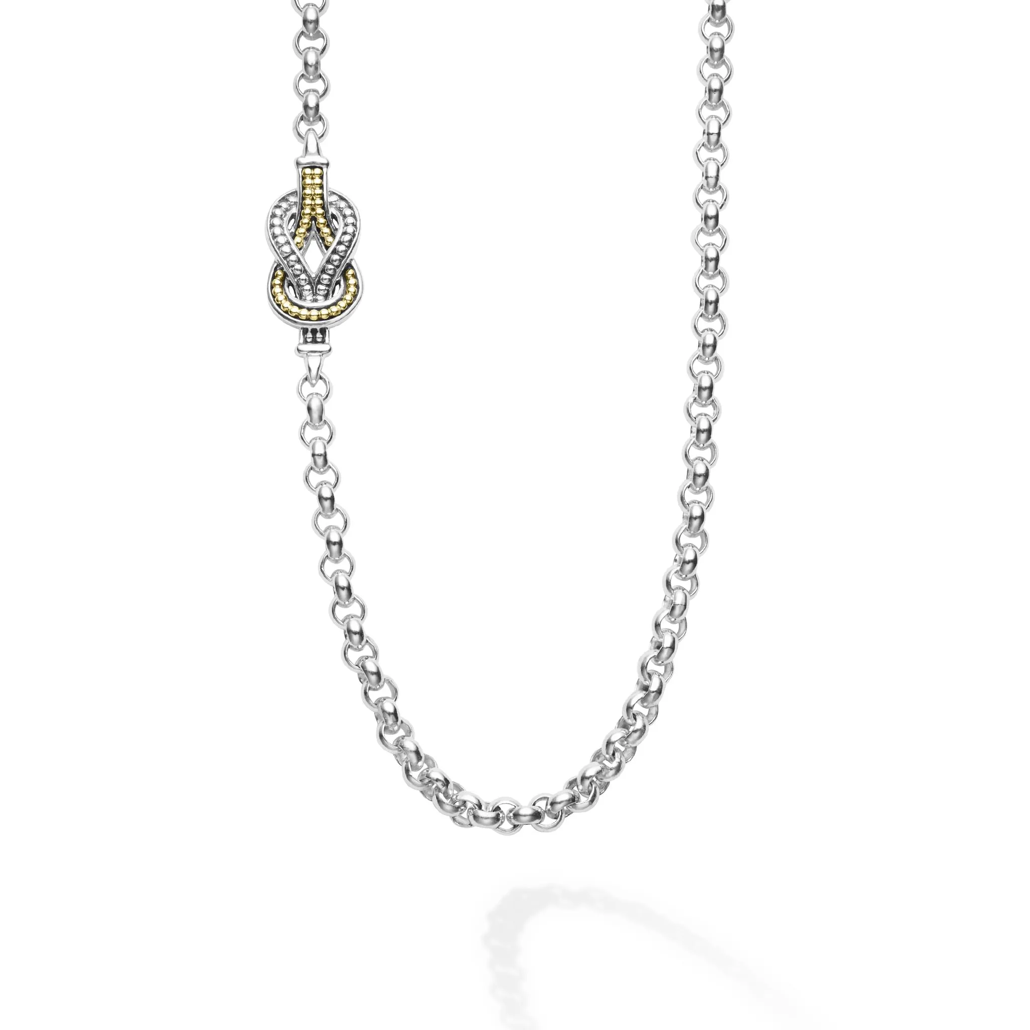 Newport Four Station Two-Tone Knot Necklace sold by LAGOS