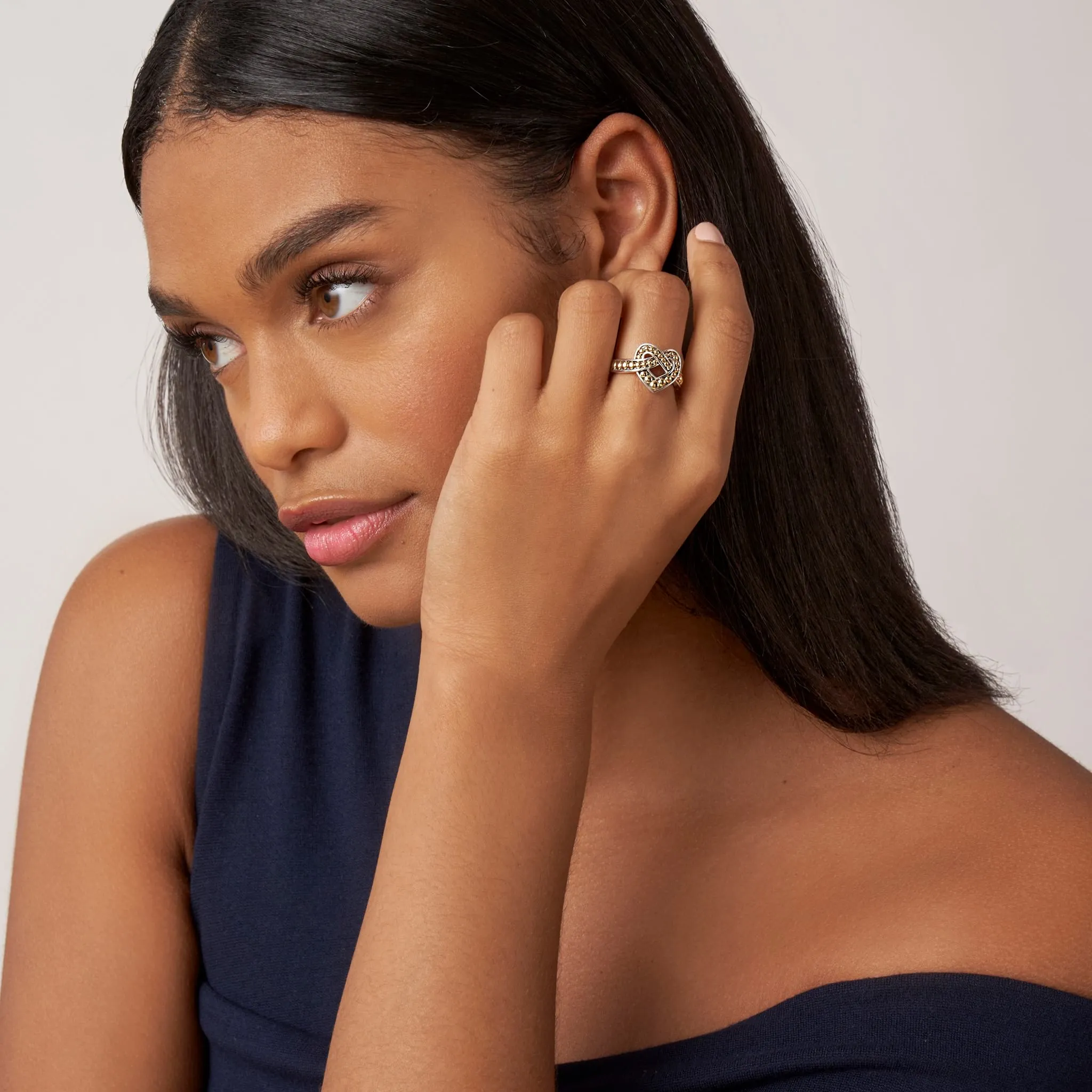 Beloved Large Two-Tone Heart Ring sold by LAGOS product image thumbnail 2