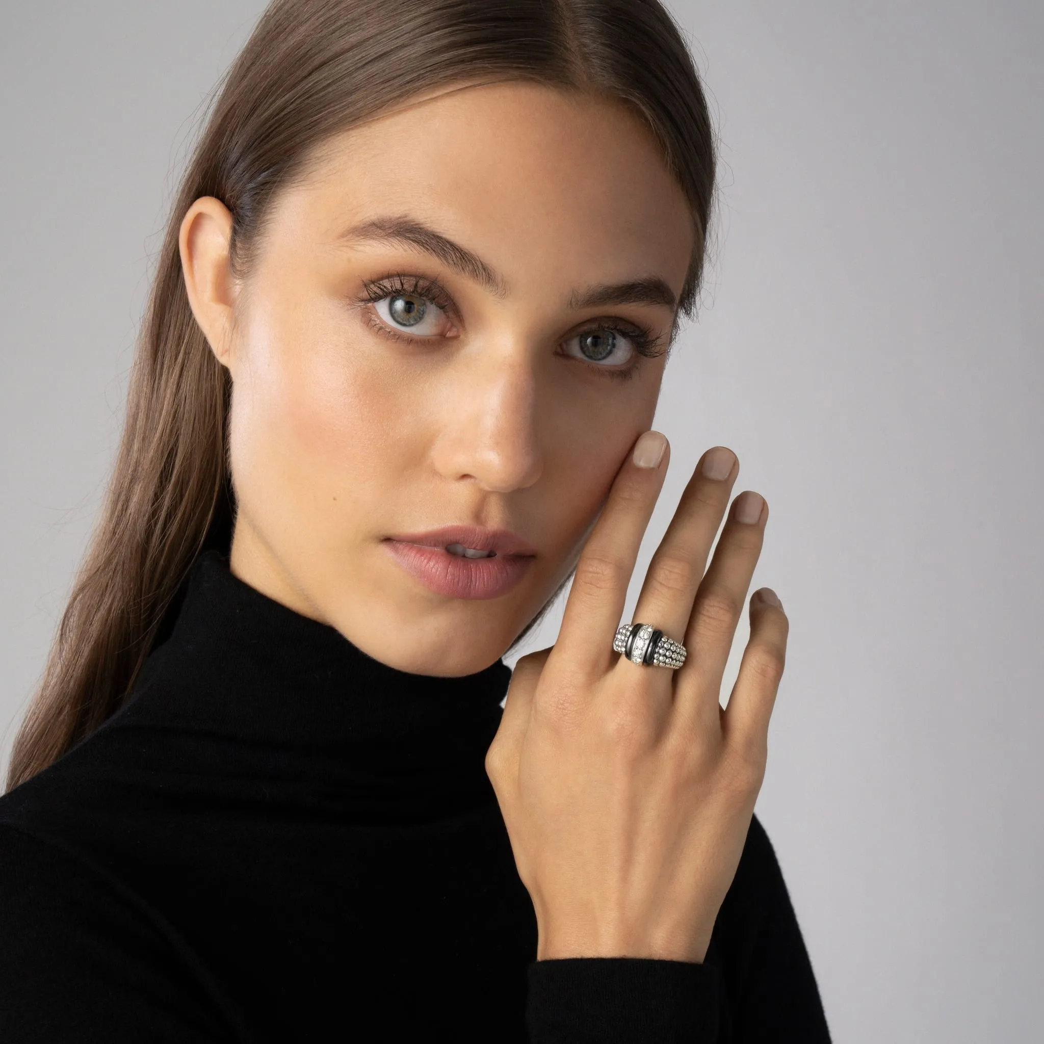 Black Caviar Black Ceramic Caviar Diamond Ring sold by LAGOS product image thumbnail 2