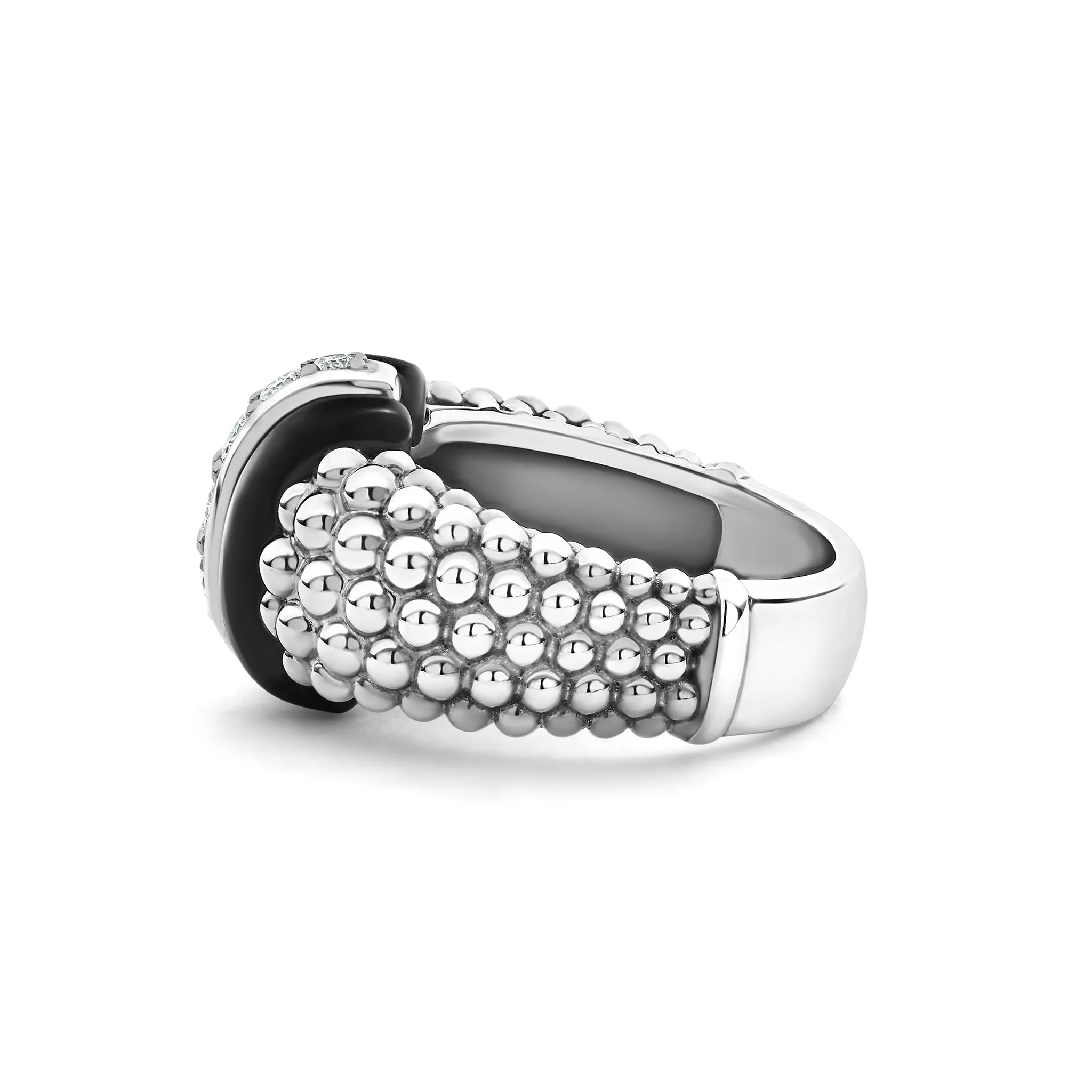 Black Caviar Black Ceramic Caviar Diamond Ring sold by LAGOS product image thumbnail 4
