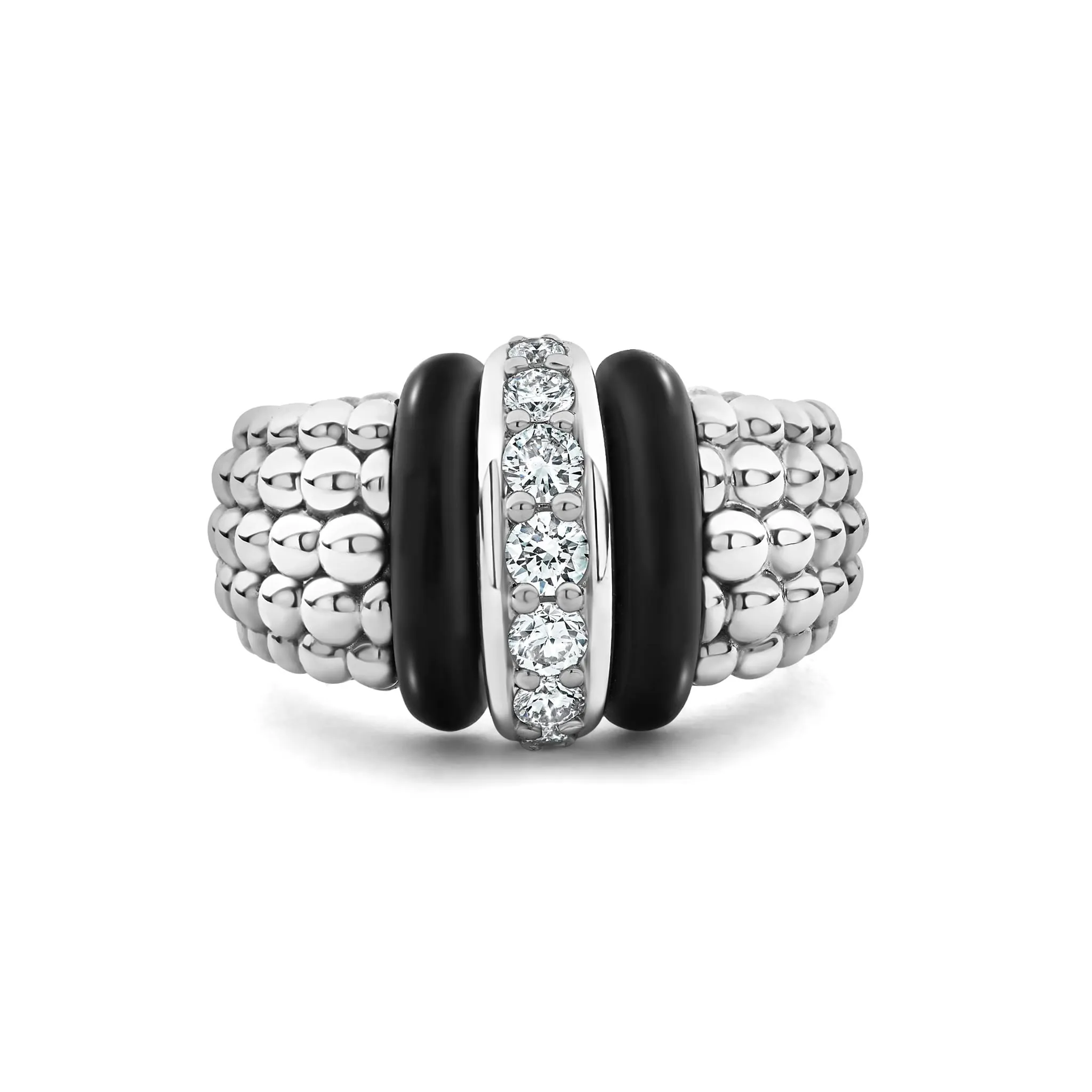 Black Caviar Black Ceramic Caviar Diamond Ring sold by LAGOS product image thumbnail 3