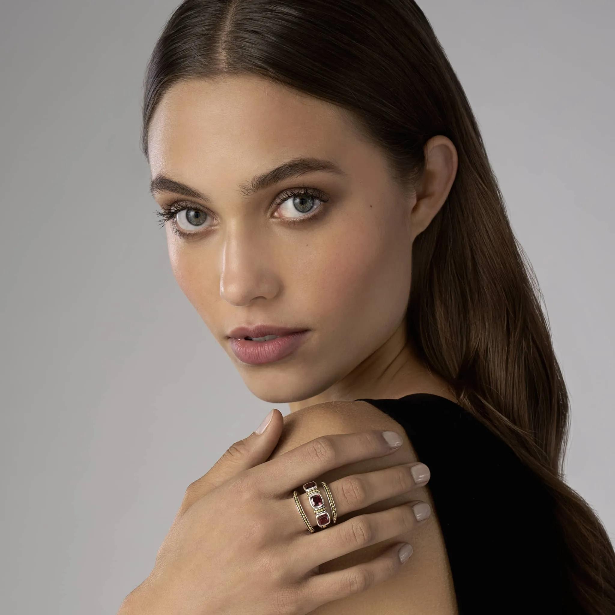 Rittenhouse Rhodolite Garnet Stacking Rings sold by LAGOS product image thumbnail 2