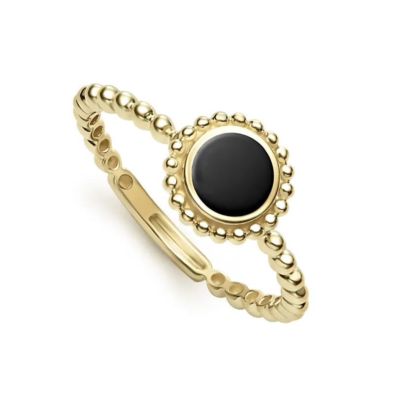Covet Round Onyx Stacking Ring sold by LAGOS