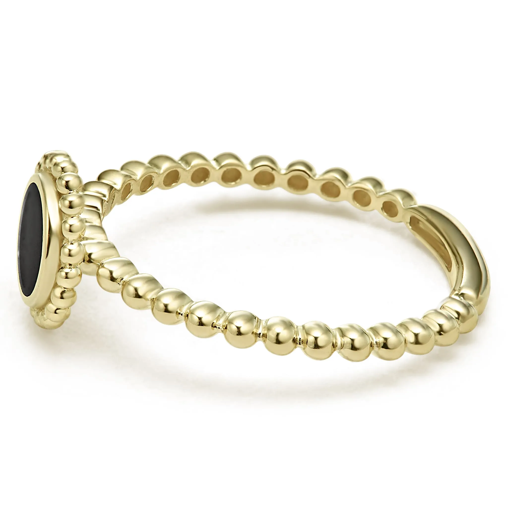 Covet Round Onyx Stacking Ring sold by LAGOS product image thumbnail 4