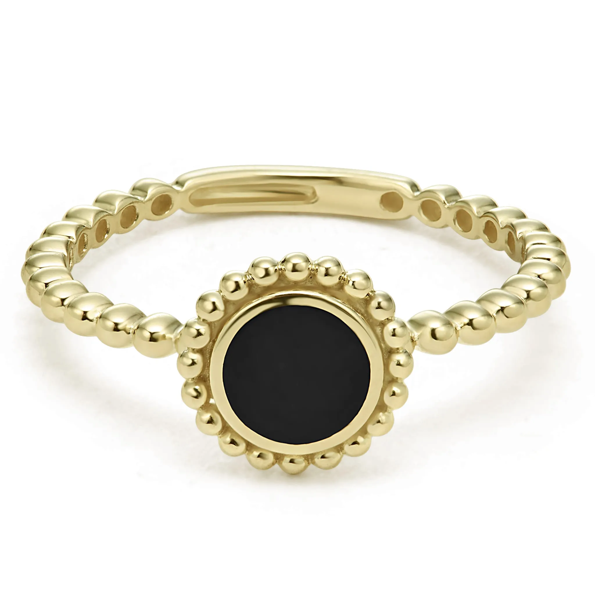 Covet Round Onyx Stacking Ring sold by LAGOS product image thumbnail 3
