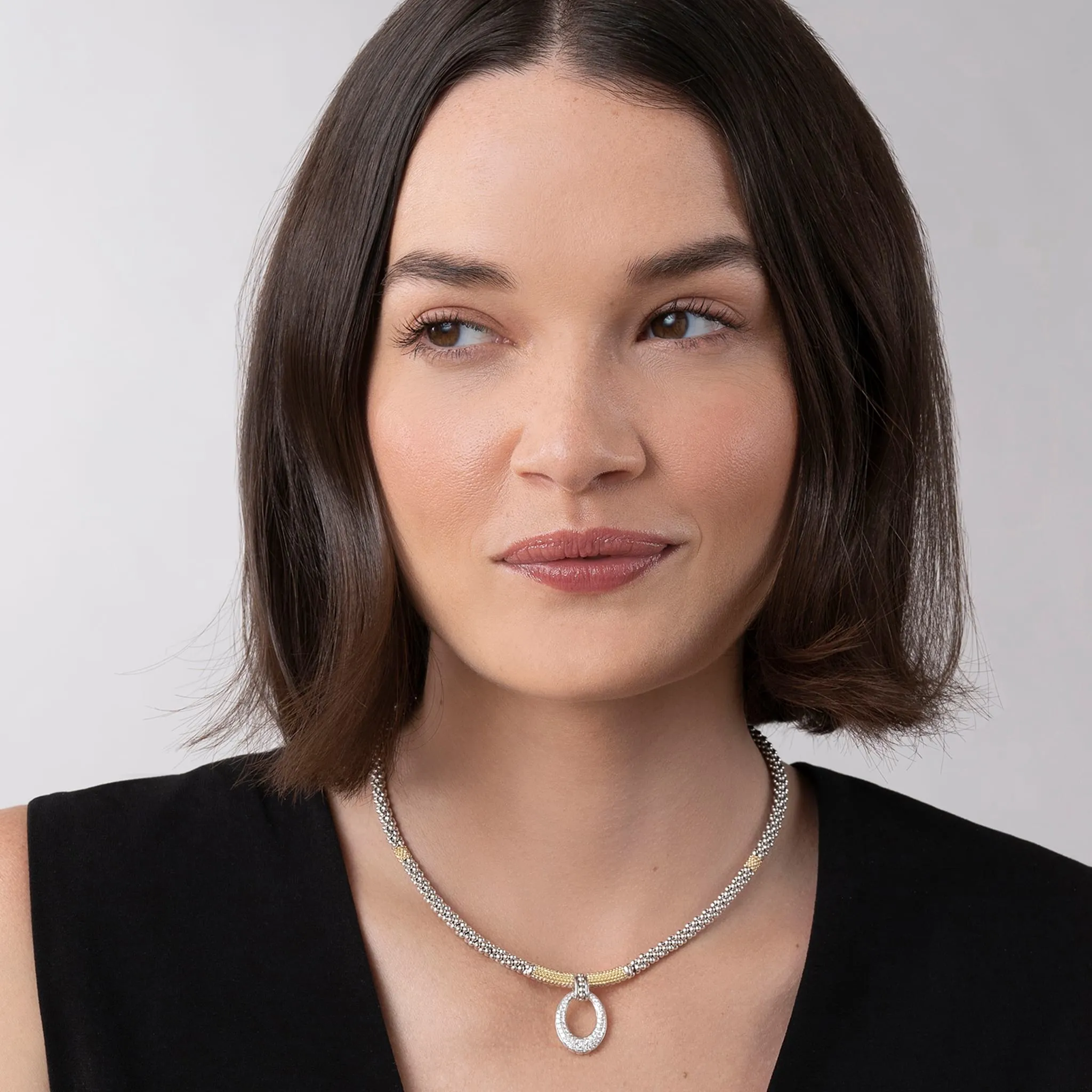 Caviar Lux Diamond Oval Caviar Necklace sold by LAGOS product image thumbnail 2