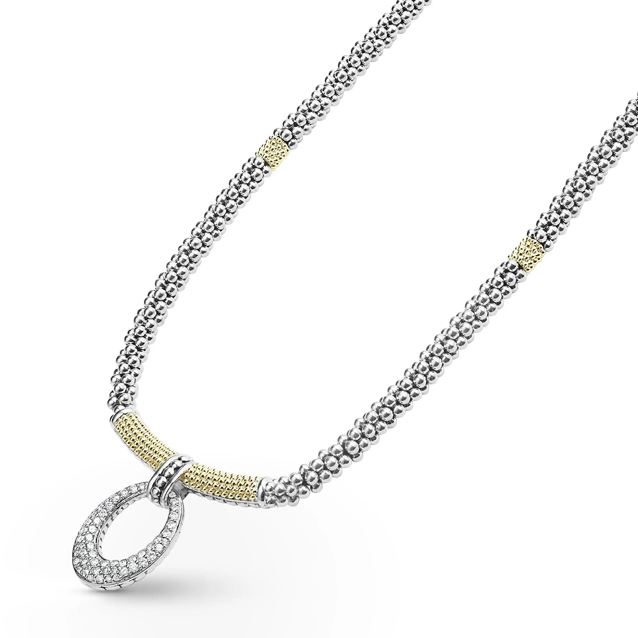 Caviar Lux Diamond Oval Caviar Necklace sold by LAGOS product image thumbnail 4