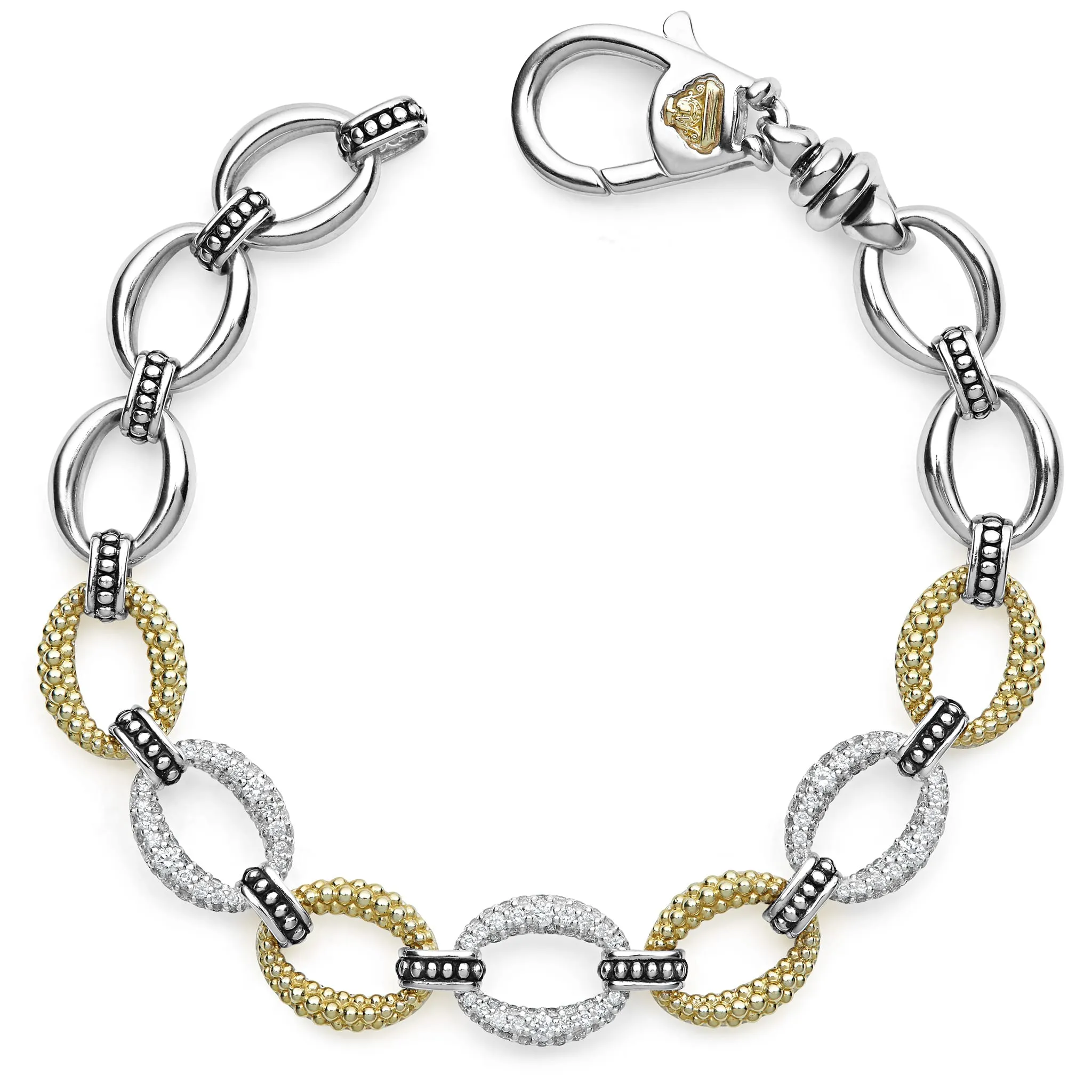 Caviar Lux Three Station Diamond Link Bracelet sold by LAGOS product image thumbnail 5