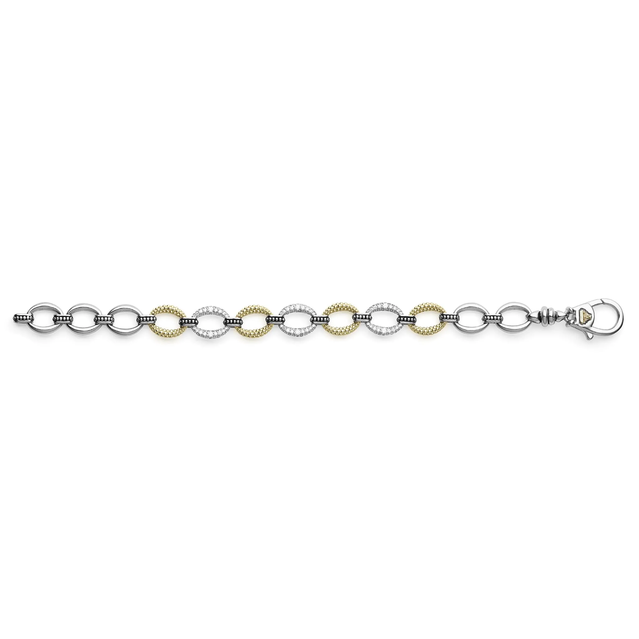 Caviar Lux Three Station Diamond Link Bracelet sold by LAGOS product image thumbnail 3