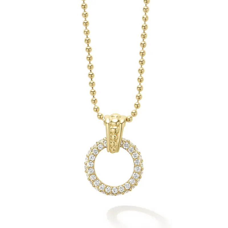 Meridian 18K Gold Diamond Circle Pendant Necklace sold by LAGOS
