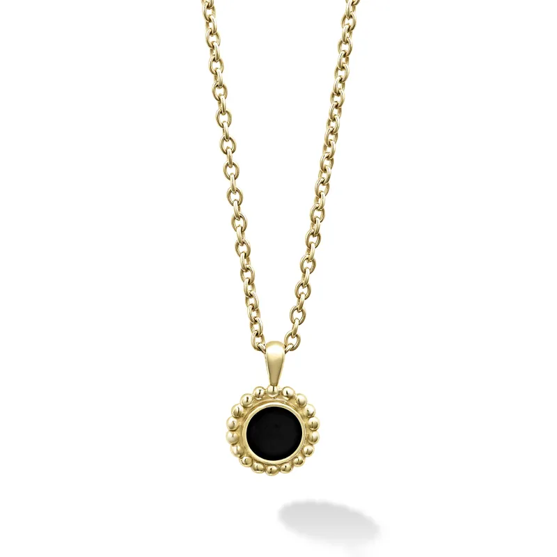 Covet Round Onyx Pendant Necklace sold by LAGOS