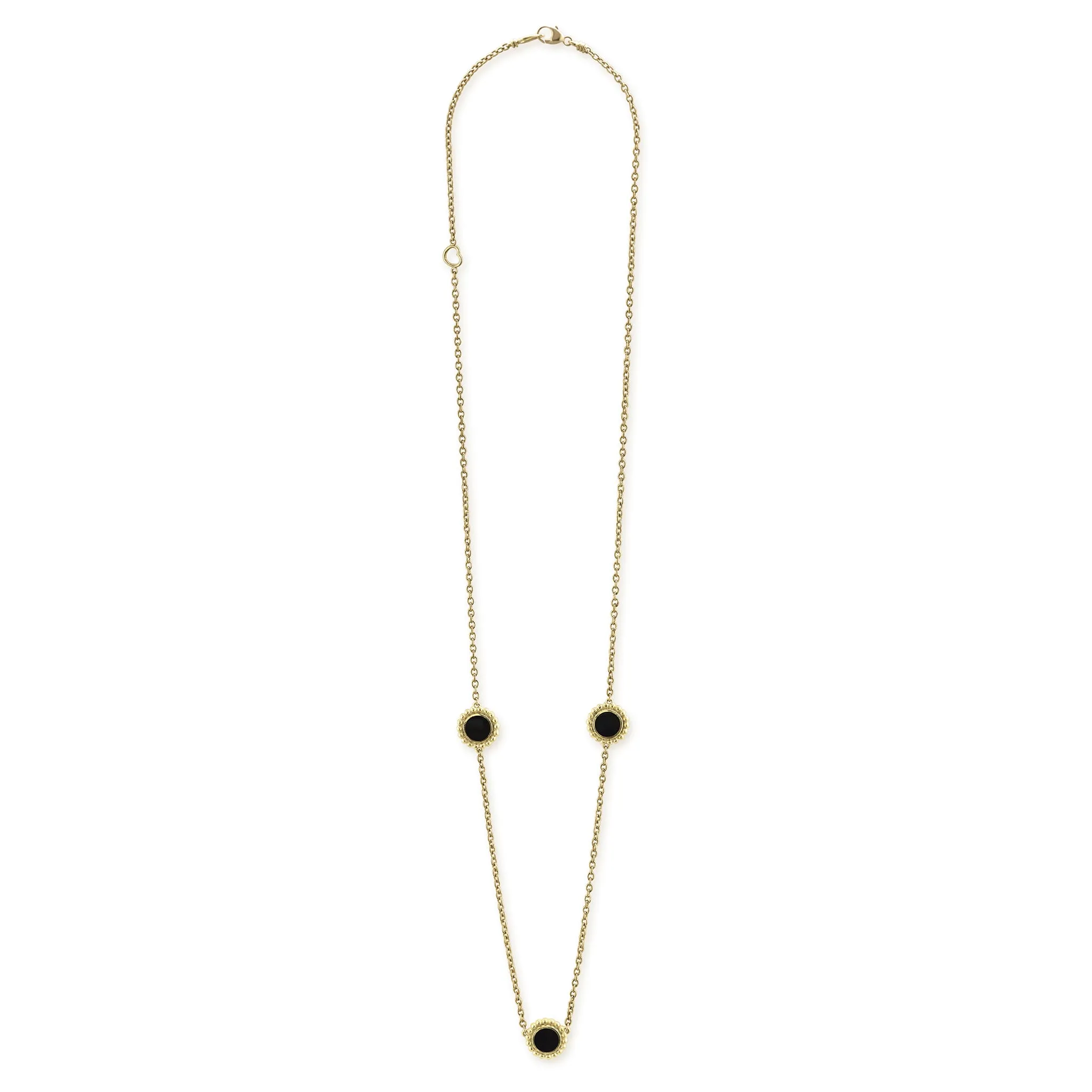 Covet Three Station Round Onyx Necklace sold by LAGOS