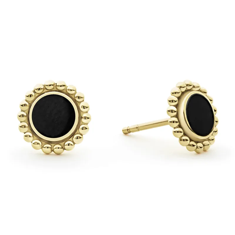 Covet Round Onyx Stud Earrings sold by LAGOS