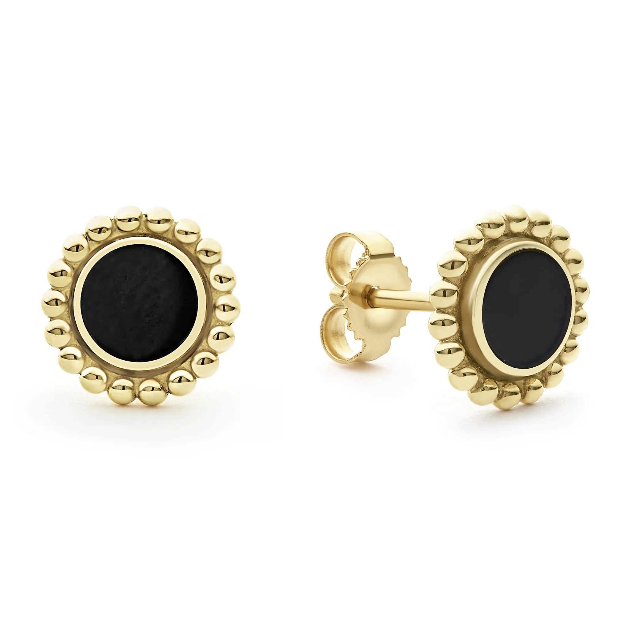 Covet Round Onyx Stud Earrings sold by LAGOS product image thumbnail 4