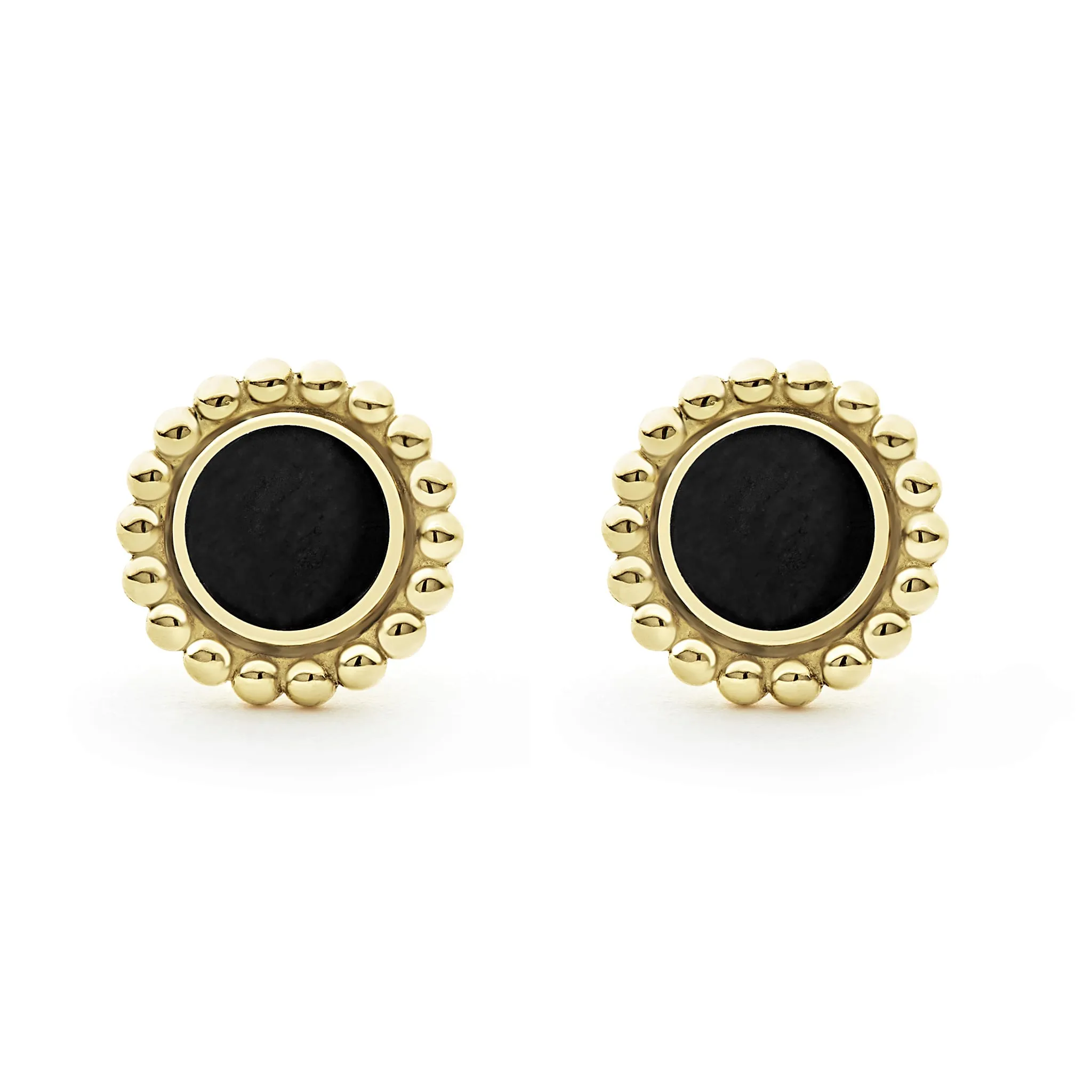 Covet Round Onyx Stud Earrings sold by LAGOS product image thumbnail 3
