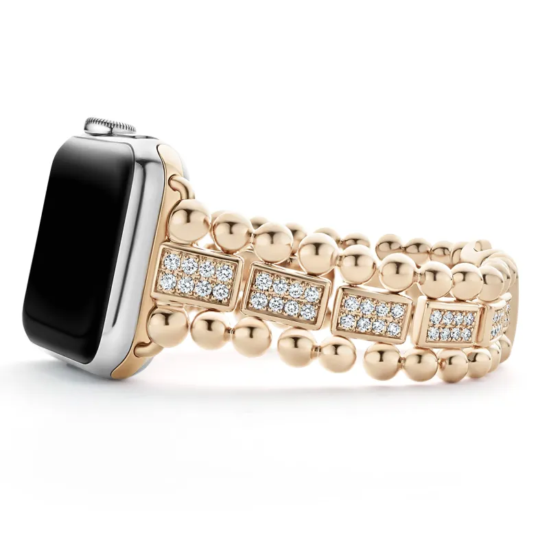 Smart Caviar 18K Rose Gold Full Diamond Watch Bracelet-38-45mm sold by LAGOS
