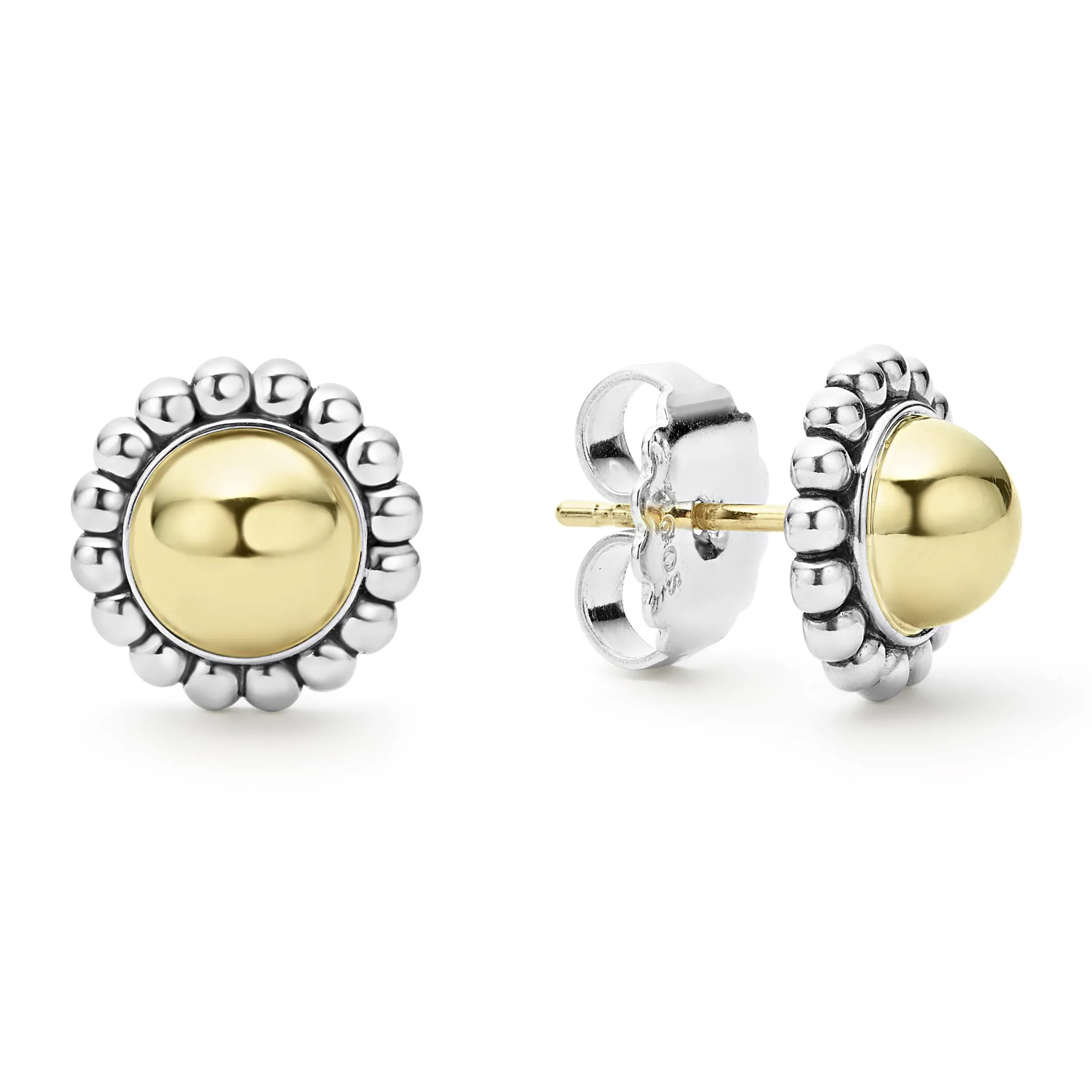 High Bar Two-Tone Caviar Stud Earrings sold by LAGOS product image thumbnail 3