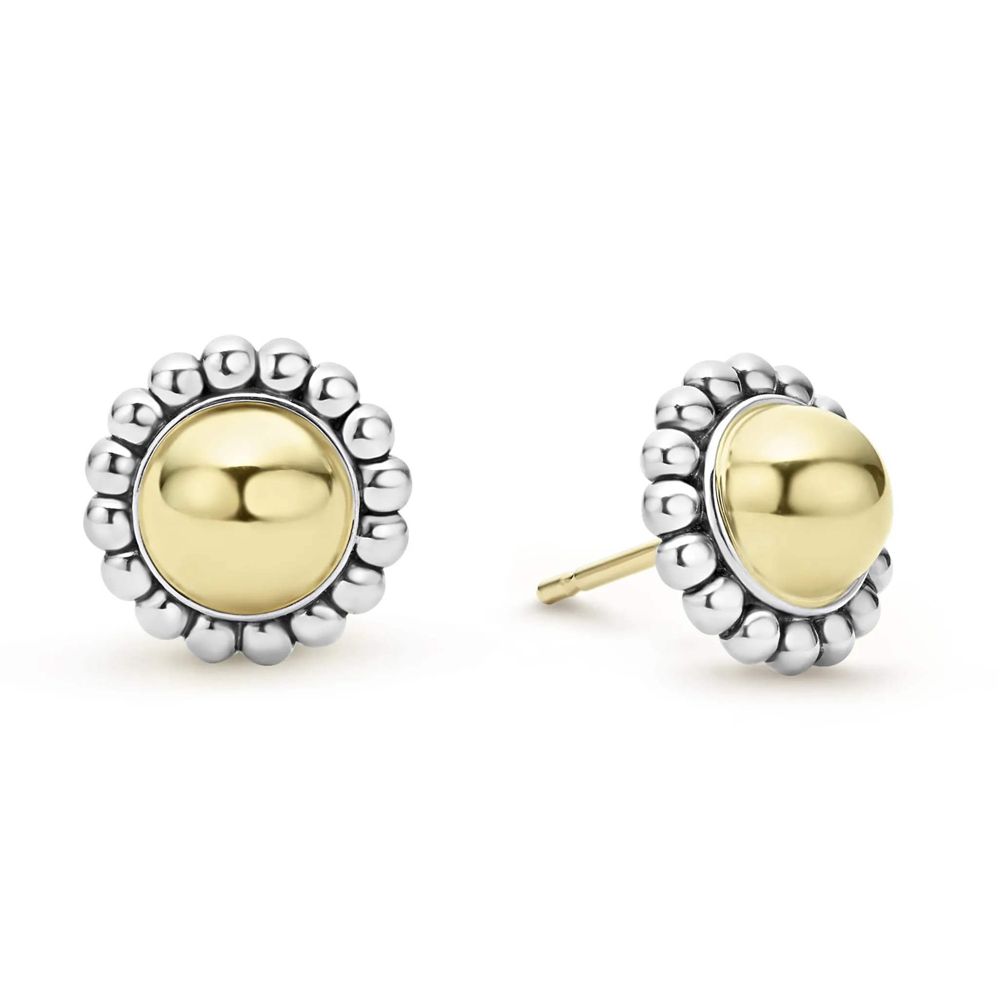 High Bar Two-Tone Caviar Stud Earrings sold by LAGOS