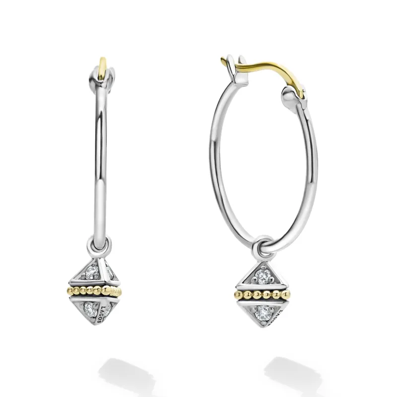 KSL Charm Diamond Hoop Earrings made by LAGOS