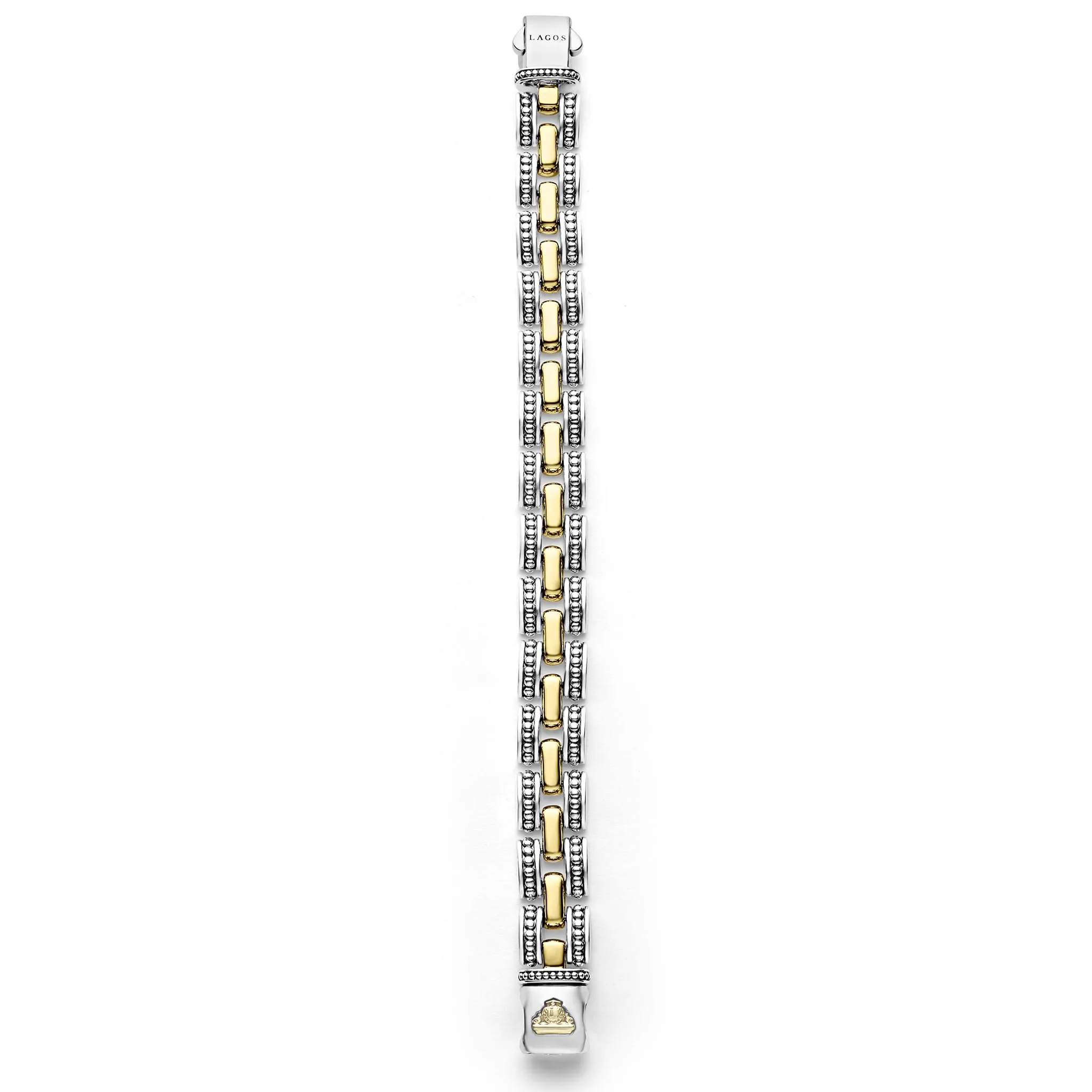 High Bar Two-Tone Caviar Link Bracelet sold by LAGOS product image thumbnail 4