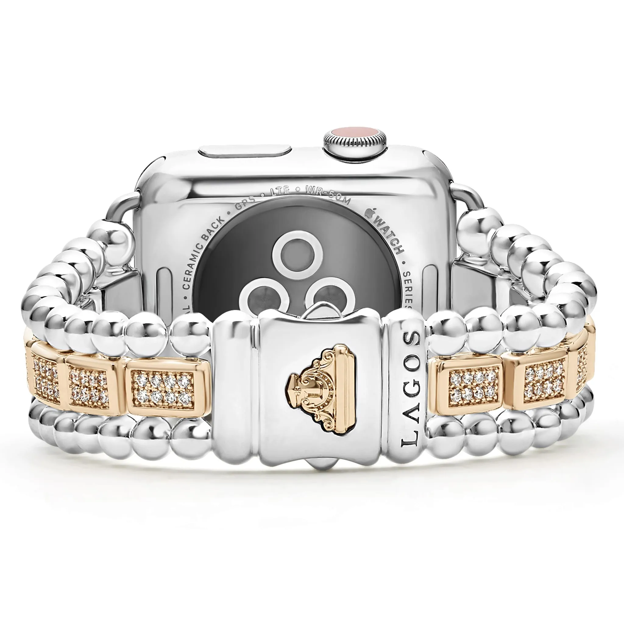 Smart Caviar 18K Rose Gold and Sterling Silver Full Diamond Watch Bracelet-38-45mm sold by LAGOS product image thumbnail 5