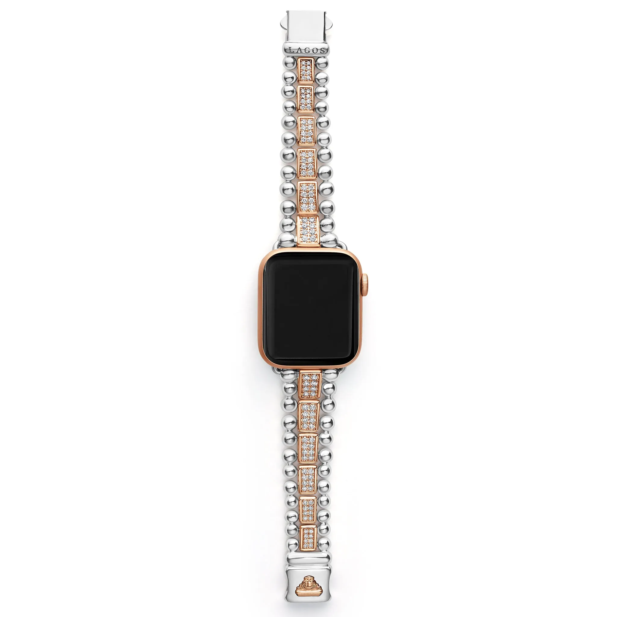 Smart Caviar 18K Rose Gold and Sterling Silver Full Diamond Watch Bracelet-38-45mm sold by LAGOS product image thumbnail 4